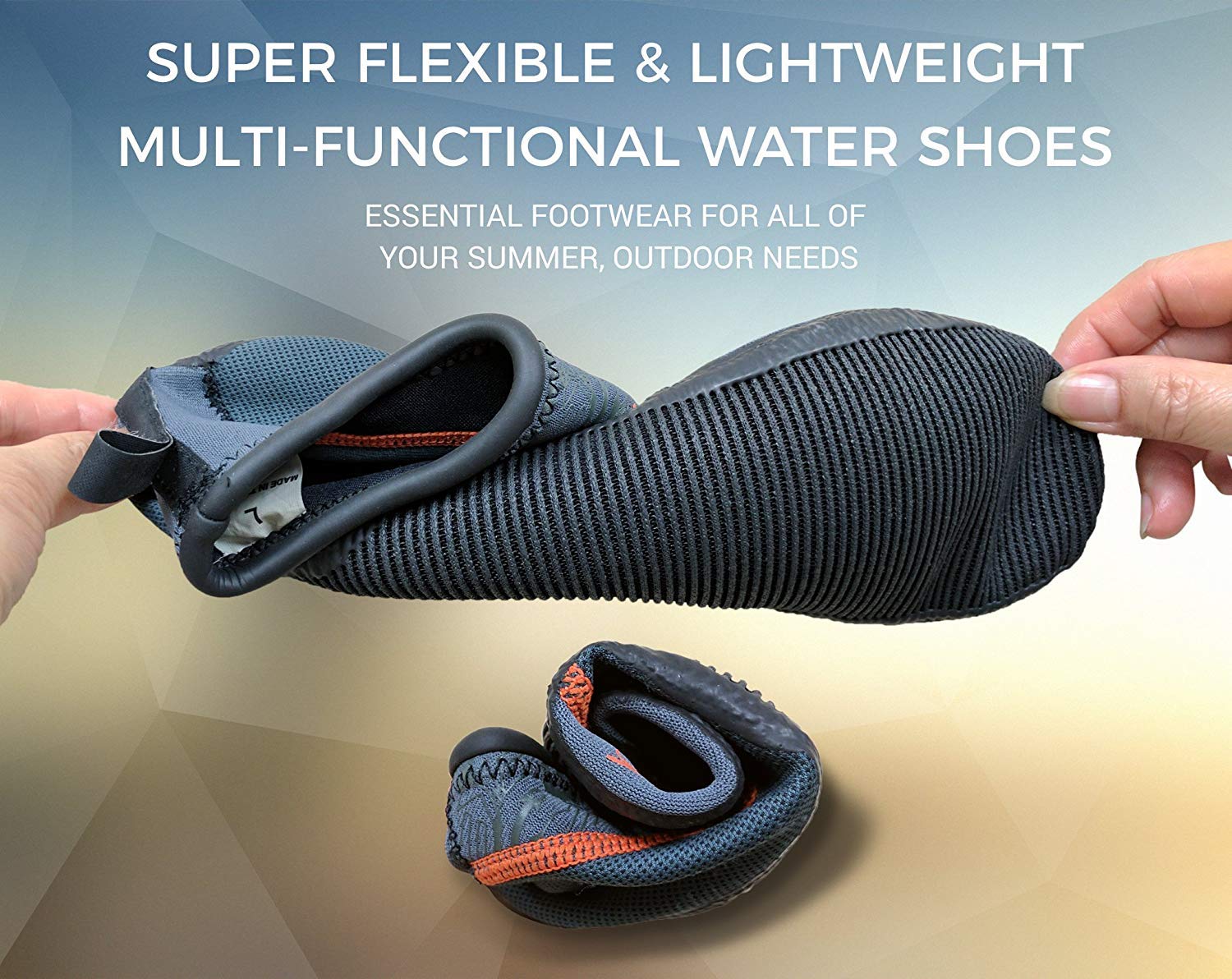Tilos Osmos 1.5mm Water Sock in clear — water sock showing neoprene upper and sole