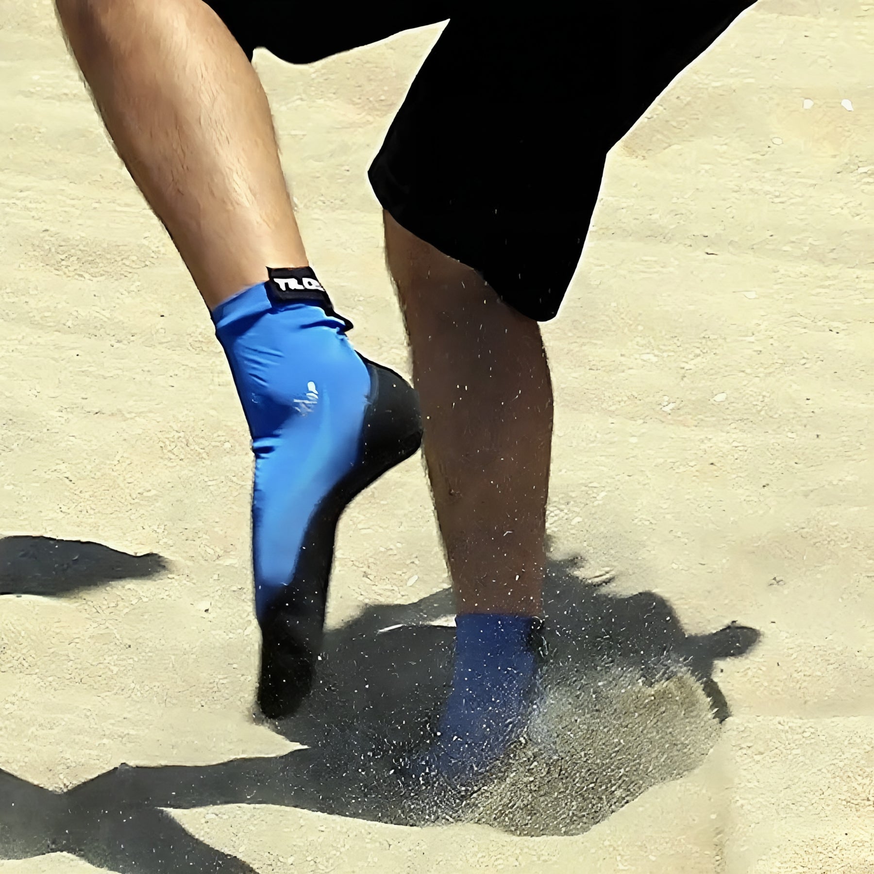 Tilos 2.5mm Sport Skin Sock in blue — water sock showing neoprene upper and sole