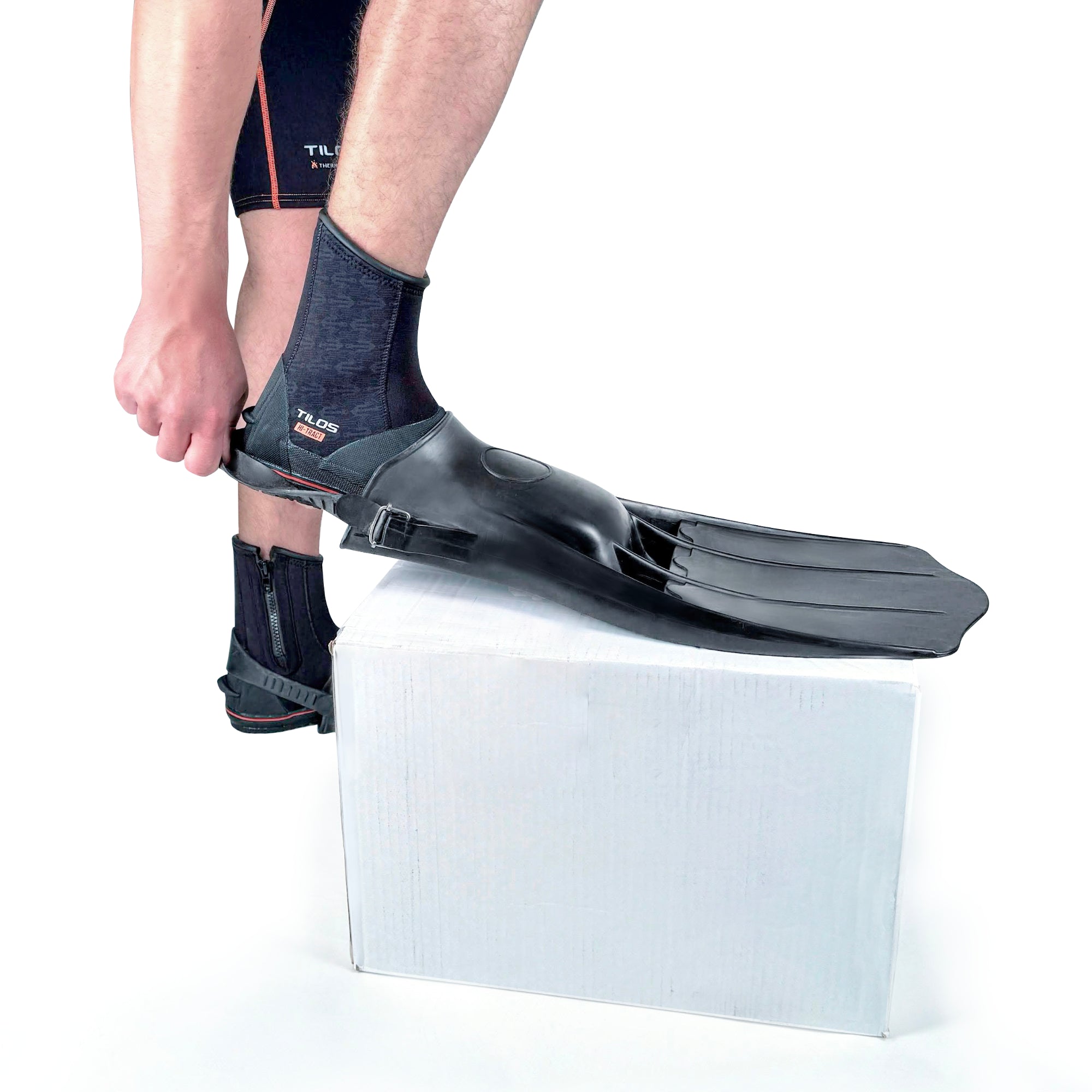 Tilos Classic Rubber Open Heel Fin — side view showing blade profile
