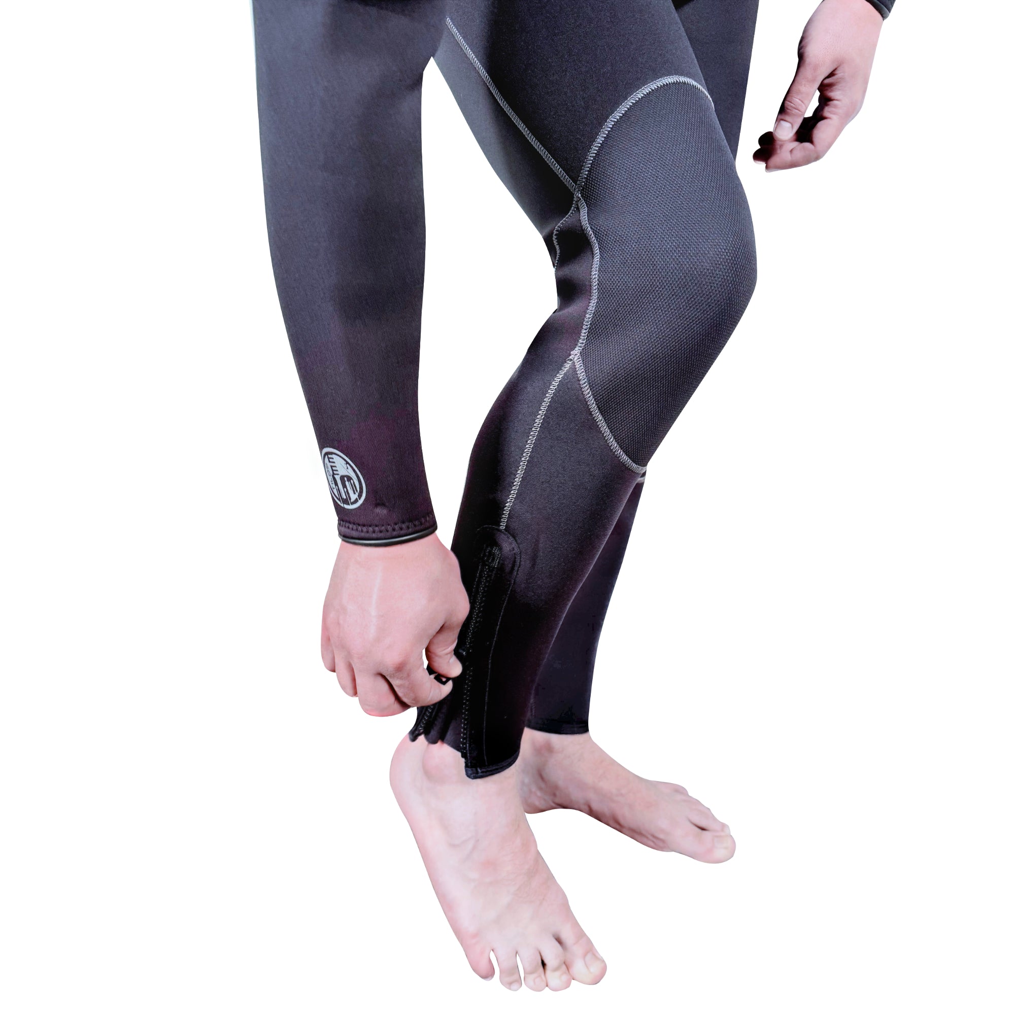 Man wearing the Tilos 5/4mm Semi-Dry Seal Suit
