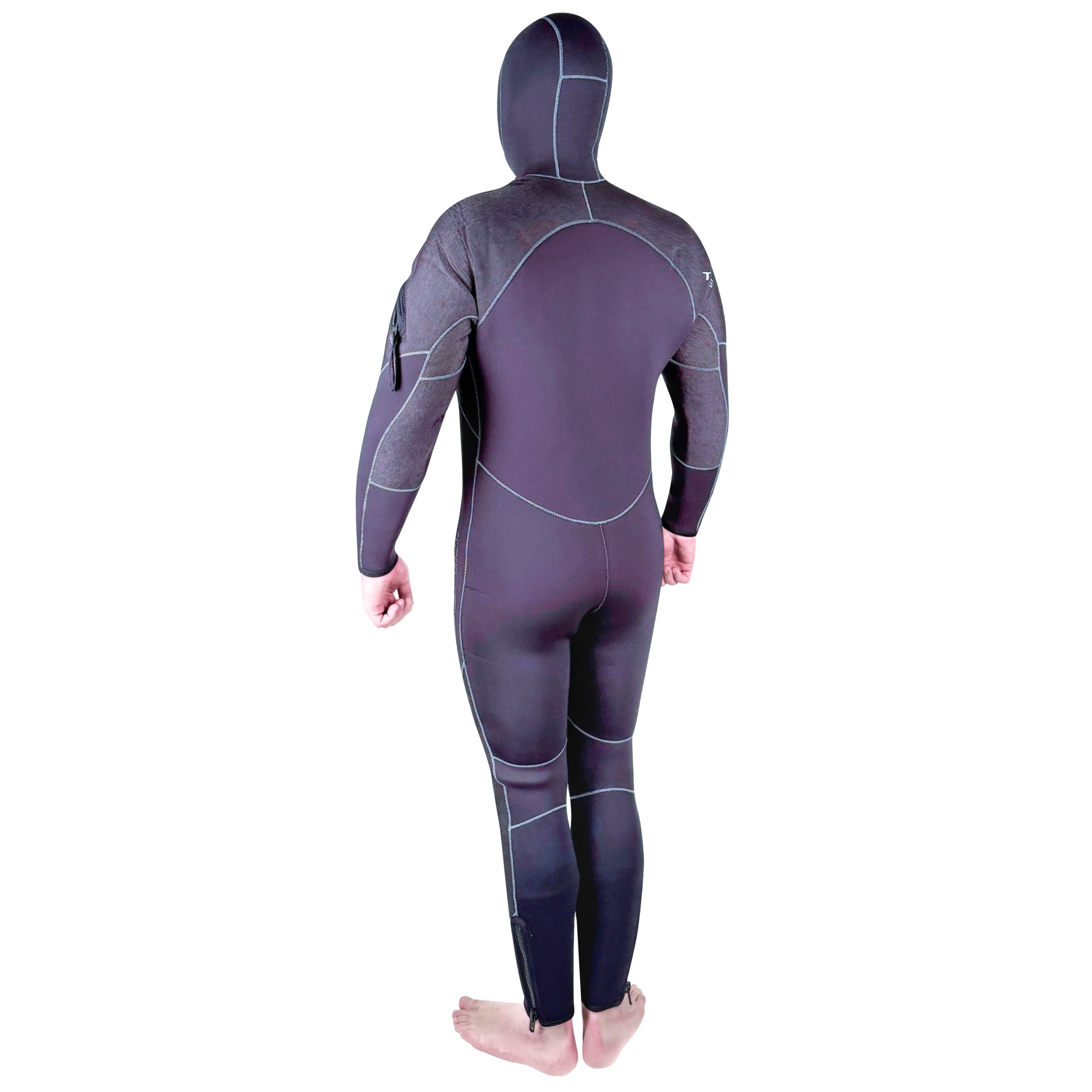 Man wearing the Tilos 7/6/5mm Skyros Supreme Stretch Hooded Suit