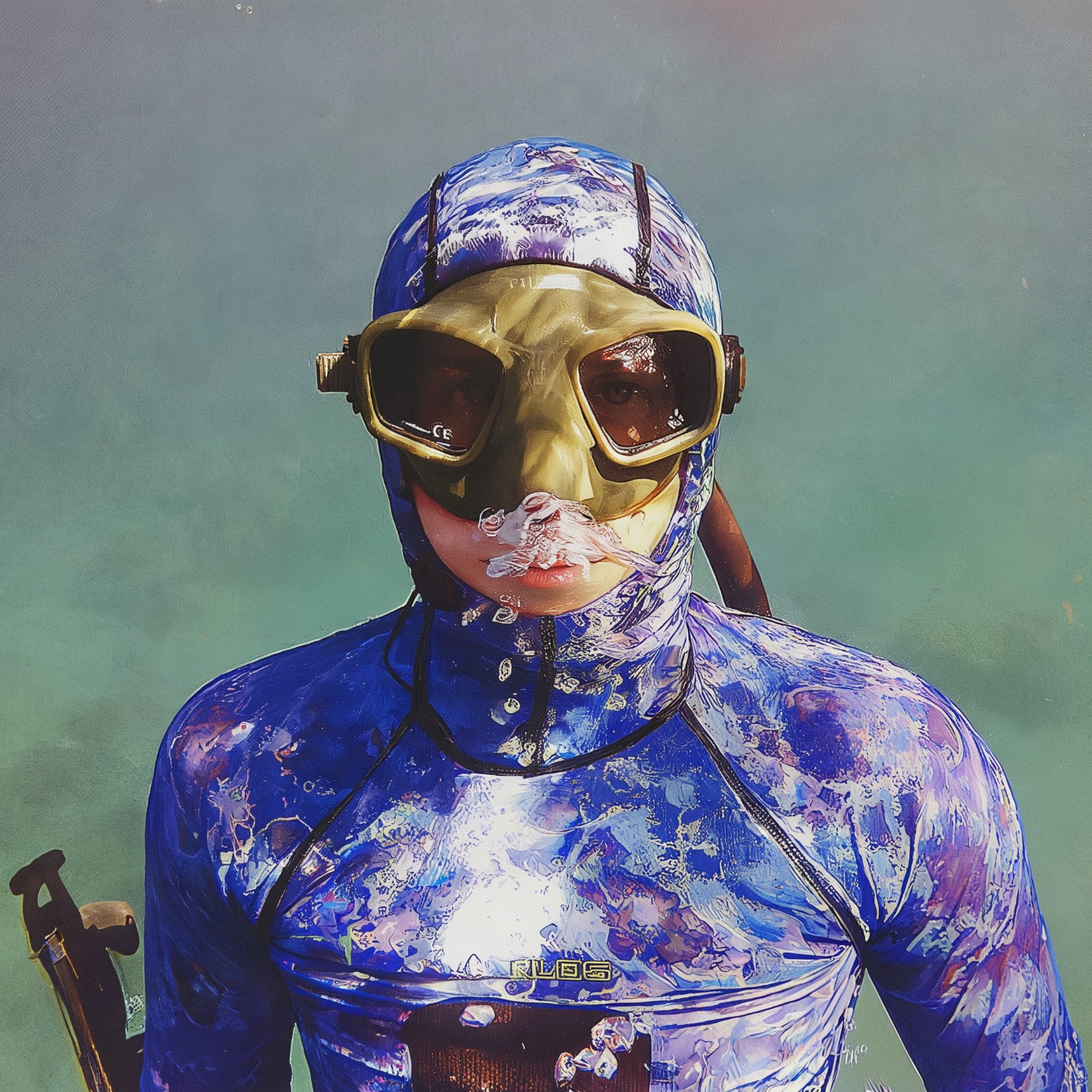 Diver wearing the Tilos Avengia Frameless Mask underwater
