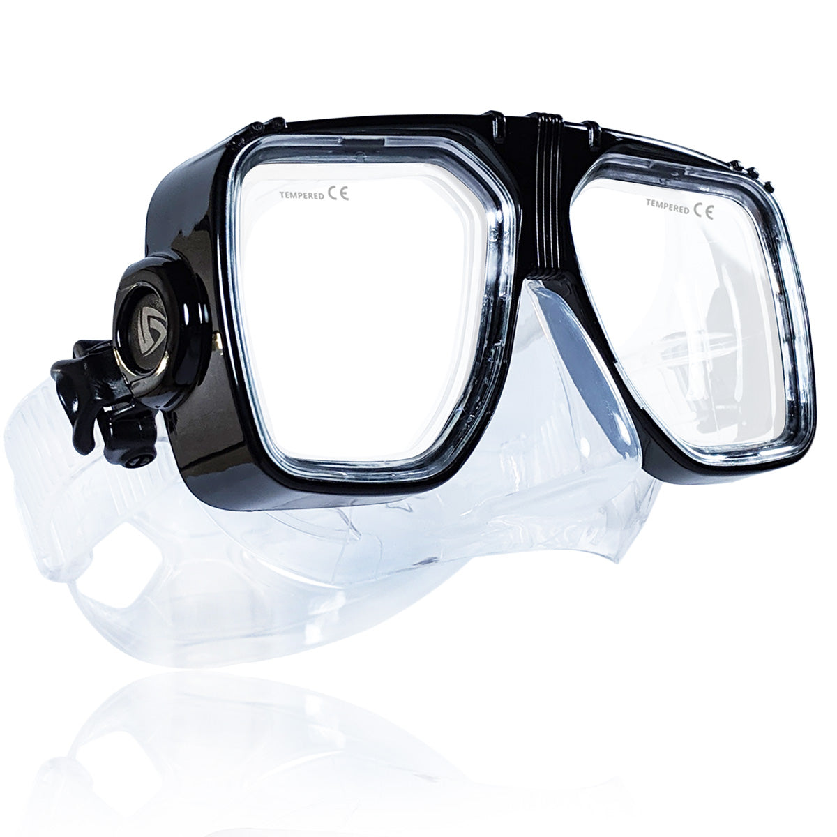 Tilos M800 Universal Dive Mask in black, compatible mask for the replacement center piece