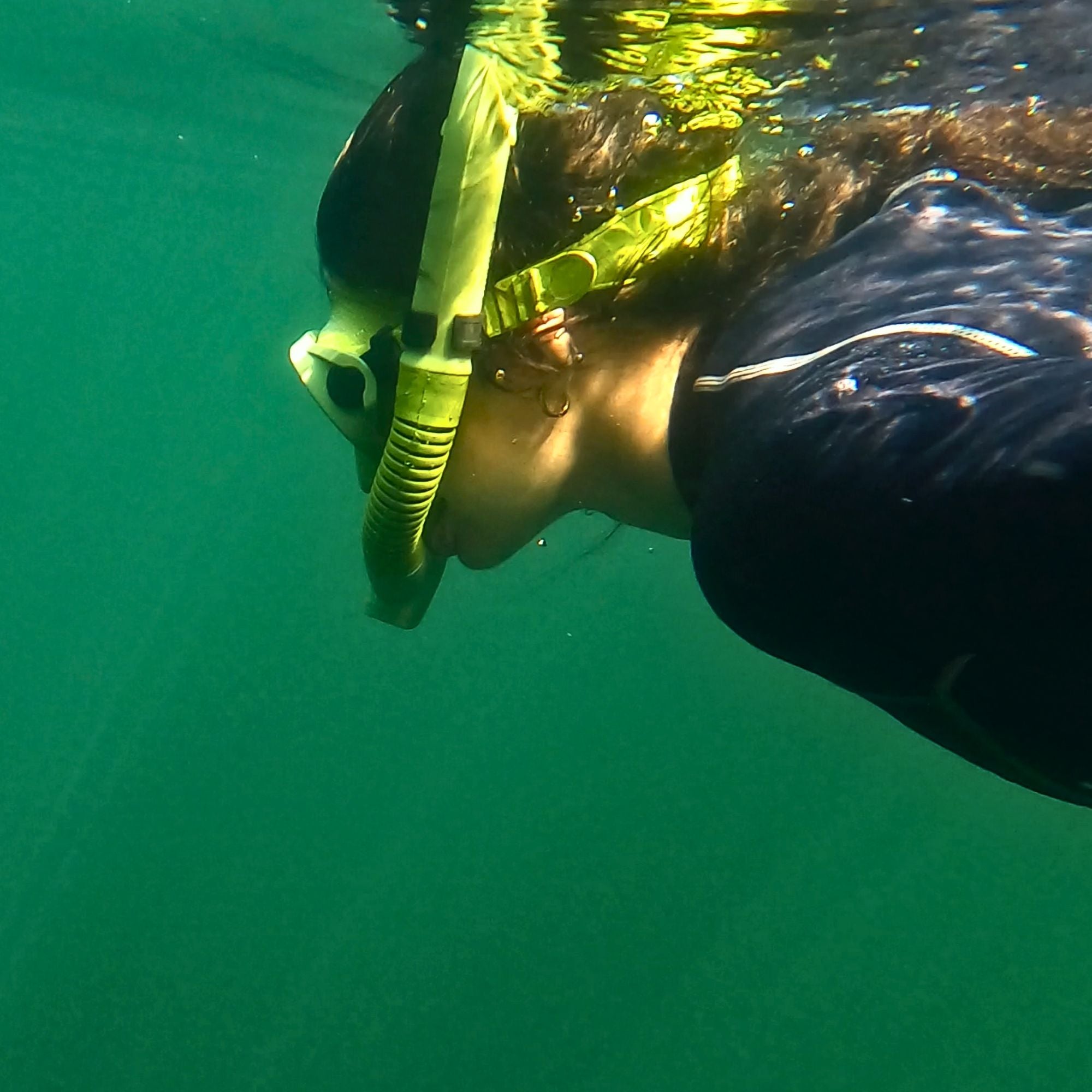 Tilos Hi-Flow 2 Semi-Dry Snorkel — full snorkel showing dry top valve and mouthpiece