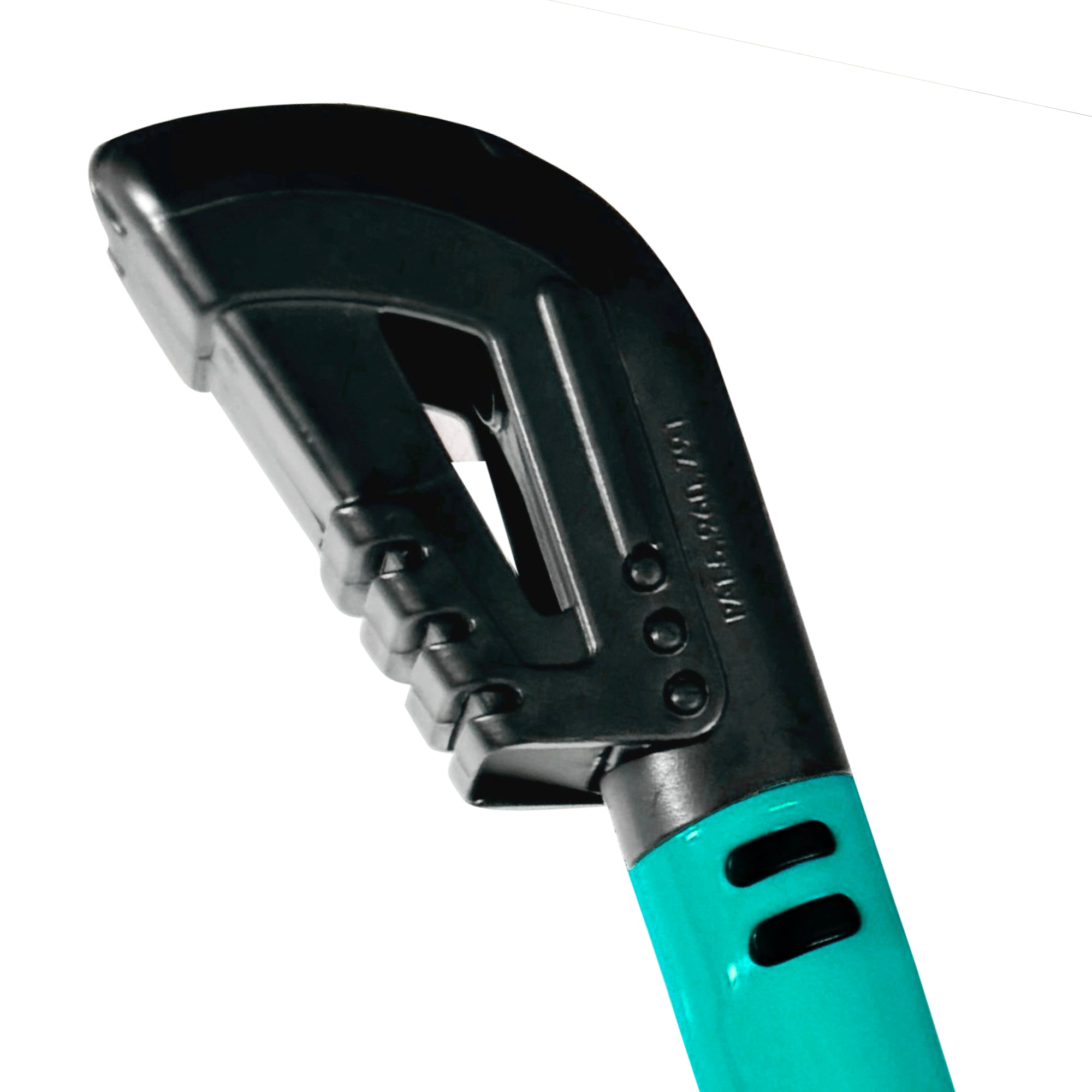 Tilos 100% Dry Snorkel in green — full snorkel showing dry top valve and mouthpiece