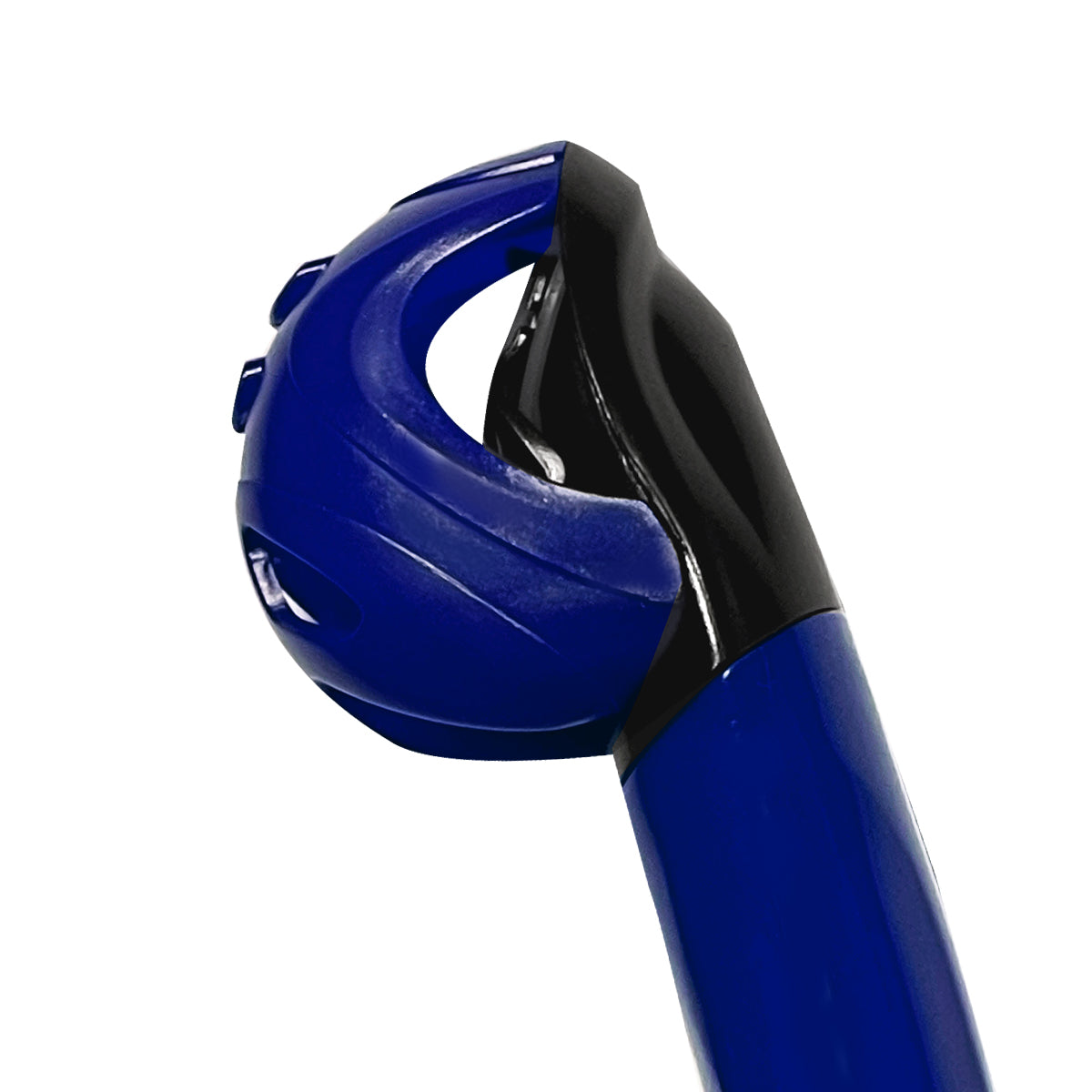 Tilos Orion Dry Snorkel in blue — full snorkel showing dry top valve and mouthpiece