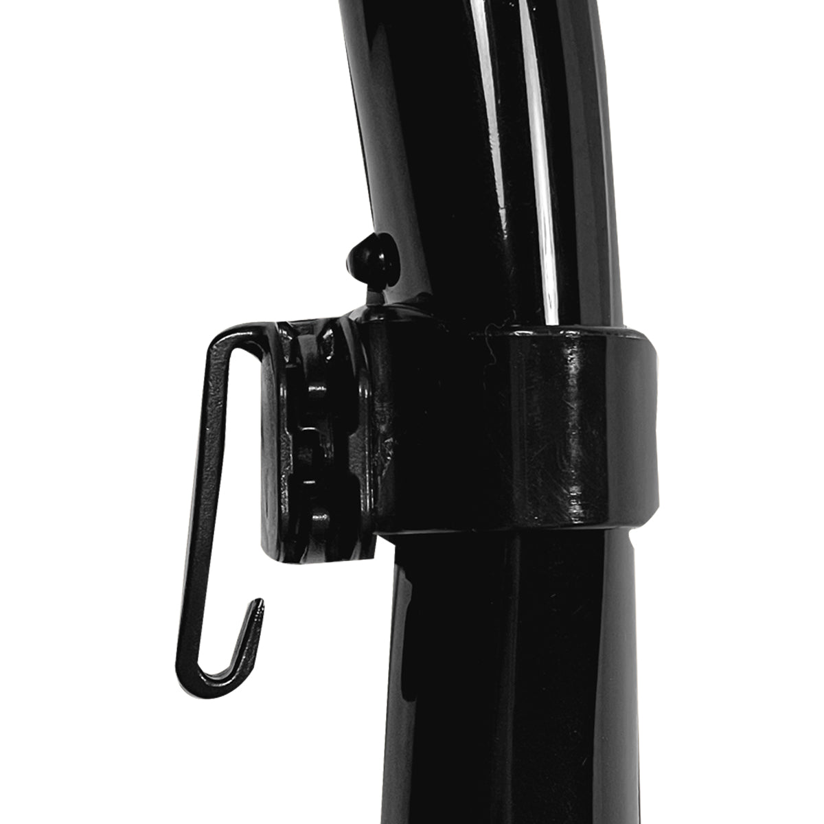 Tilos Orion Dry Snorkel in black — full snorkel showing dry top valve and mouthpiece