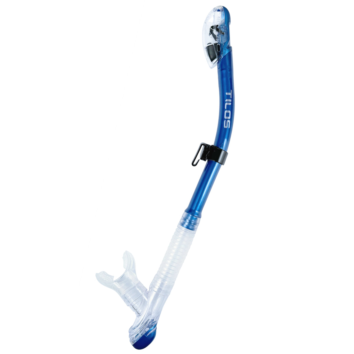Tilos Ari Dry Snorkel — full snorkel showing dry top valve and mouthpiece