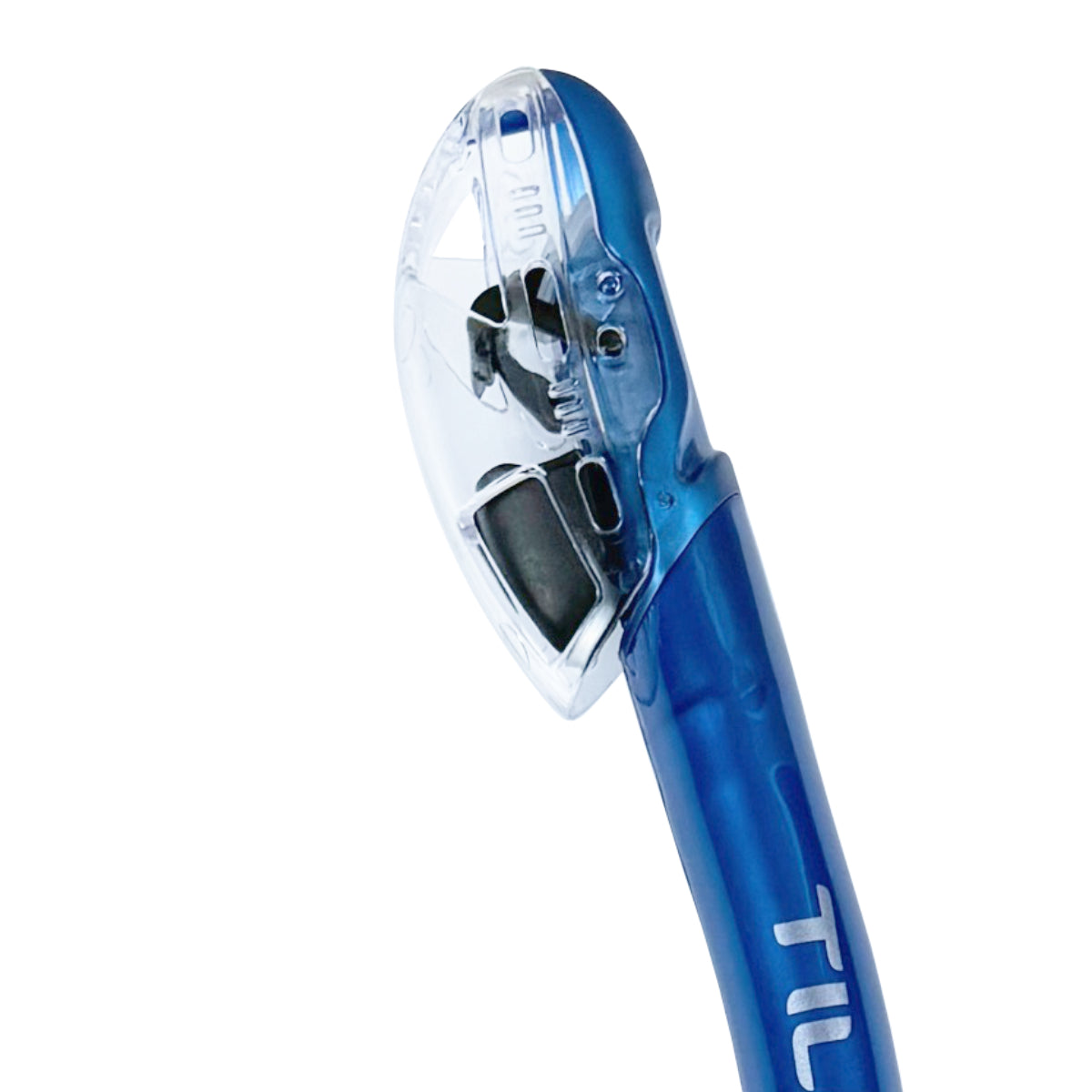 Tilos Ari Dry Snorkel — full snorkel showing dry top valve and mouthpiece