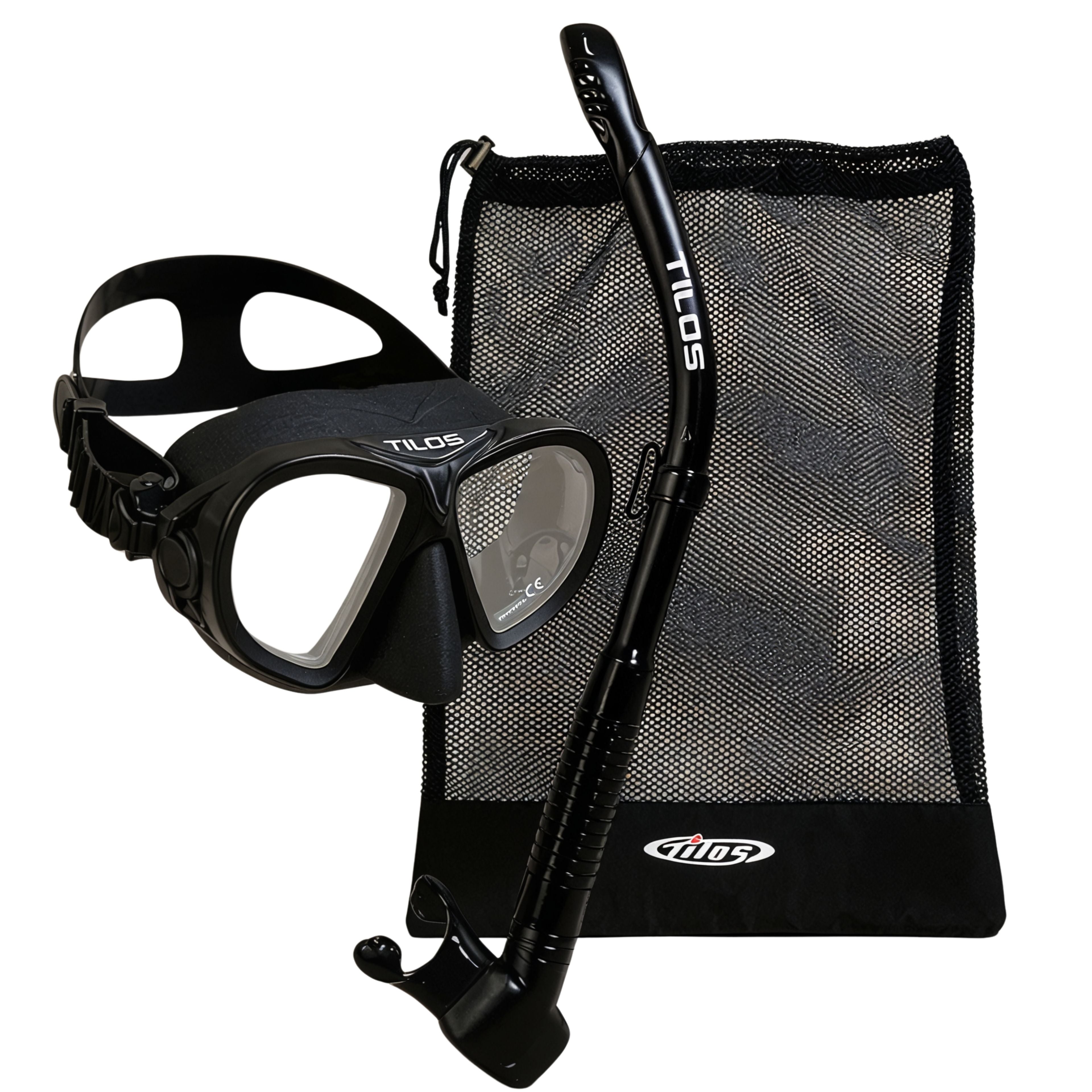 Aquastalk Mask with Hi-Flow II Semi-Dry Snorkel — Tilos