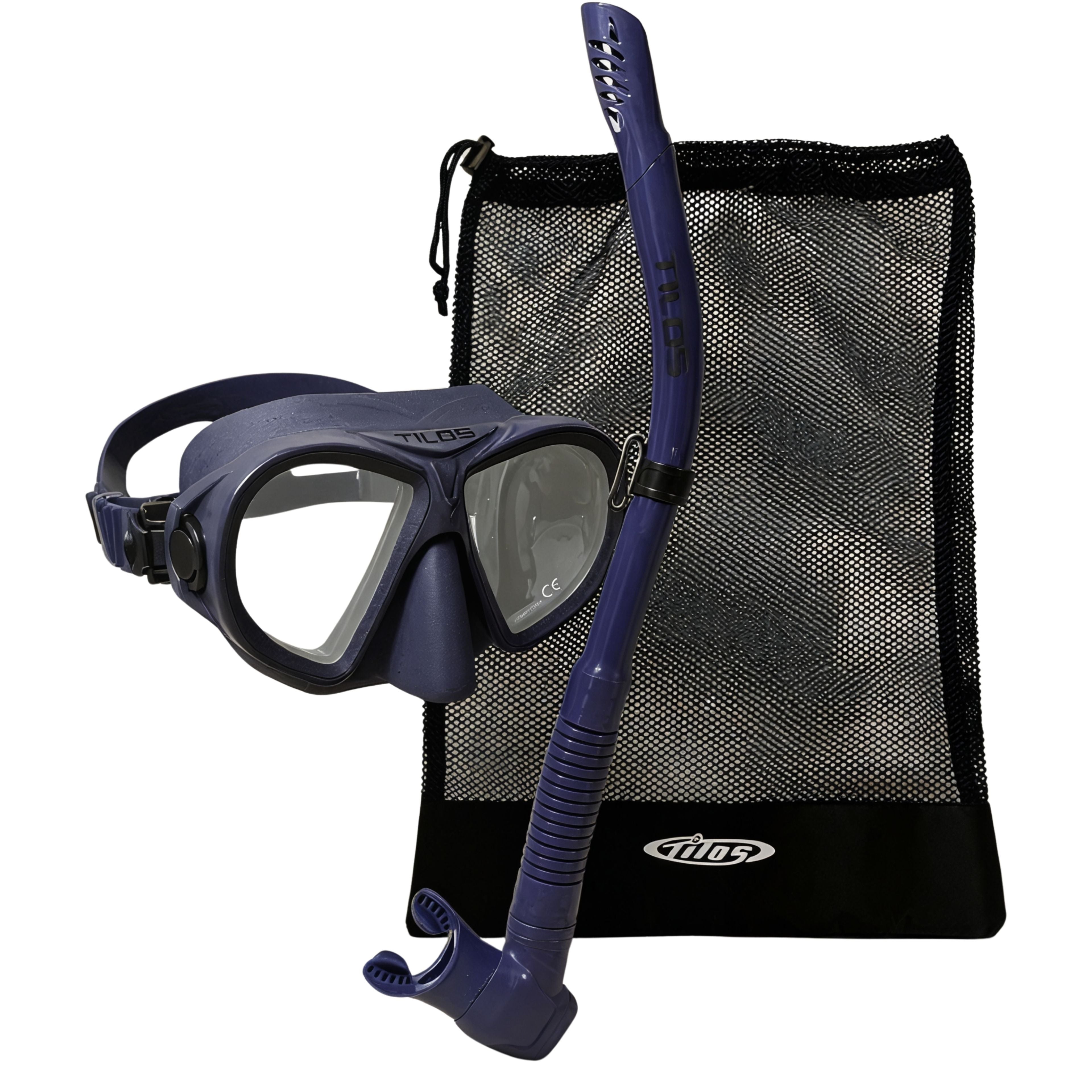 Aquastalk Mask with Hi-Flow II Semi-Dry Snorkel — Tilos
