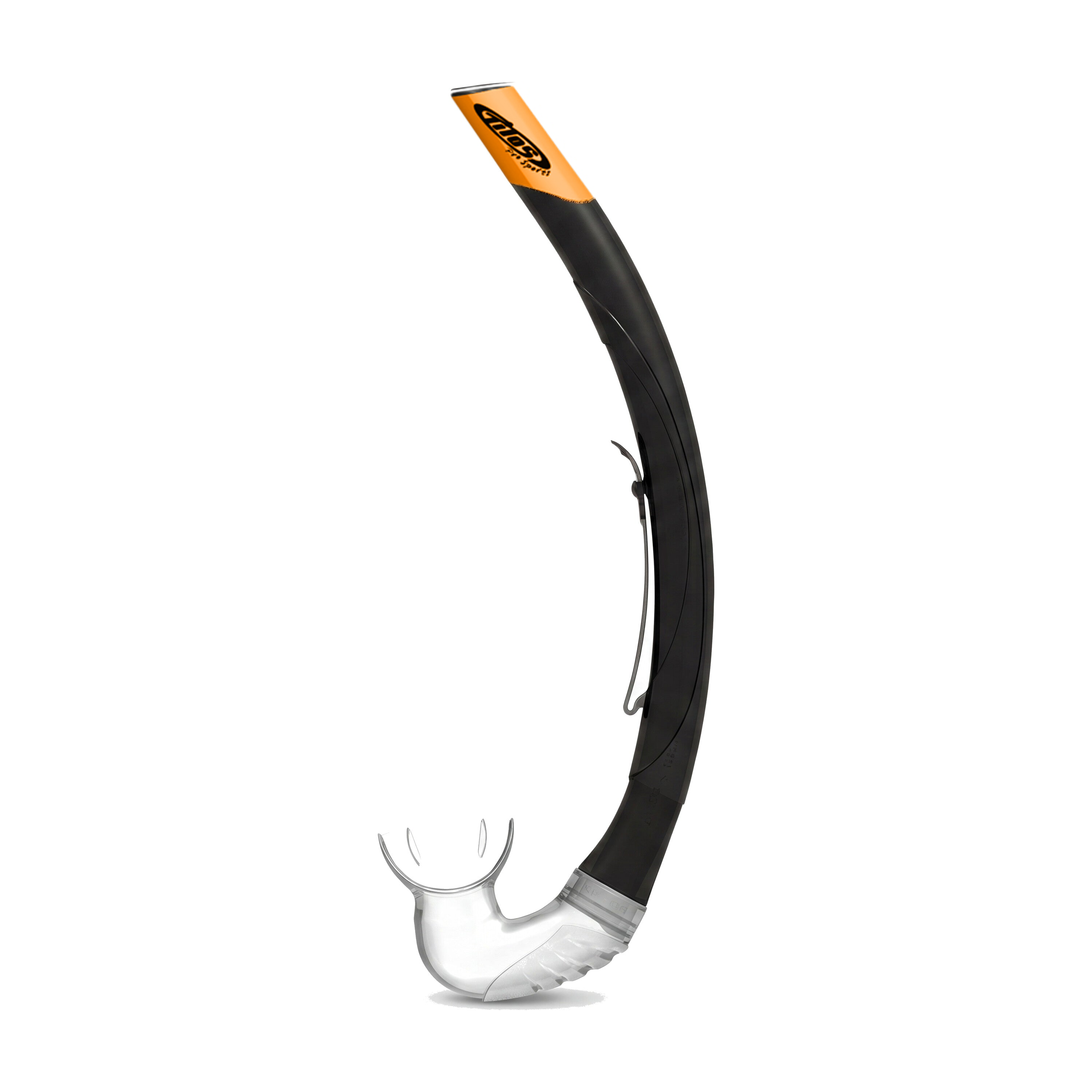 Tilos Basic J Snorkel, Jr. in black with orange top - SKU S380BK