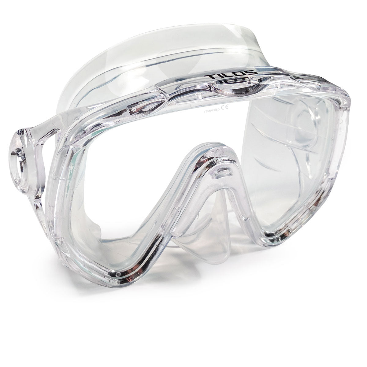 Diver wearing the Tilos Titanica Single Lens Dive Mask underwater