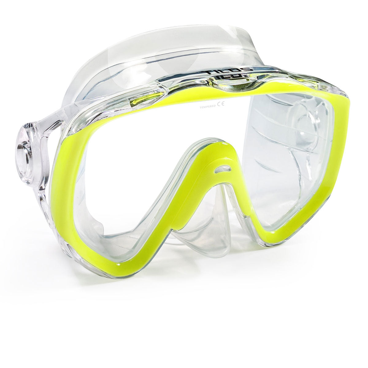 Diver wearing the Tilos Titanica Single Lens Dive Mask underwater