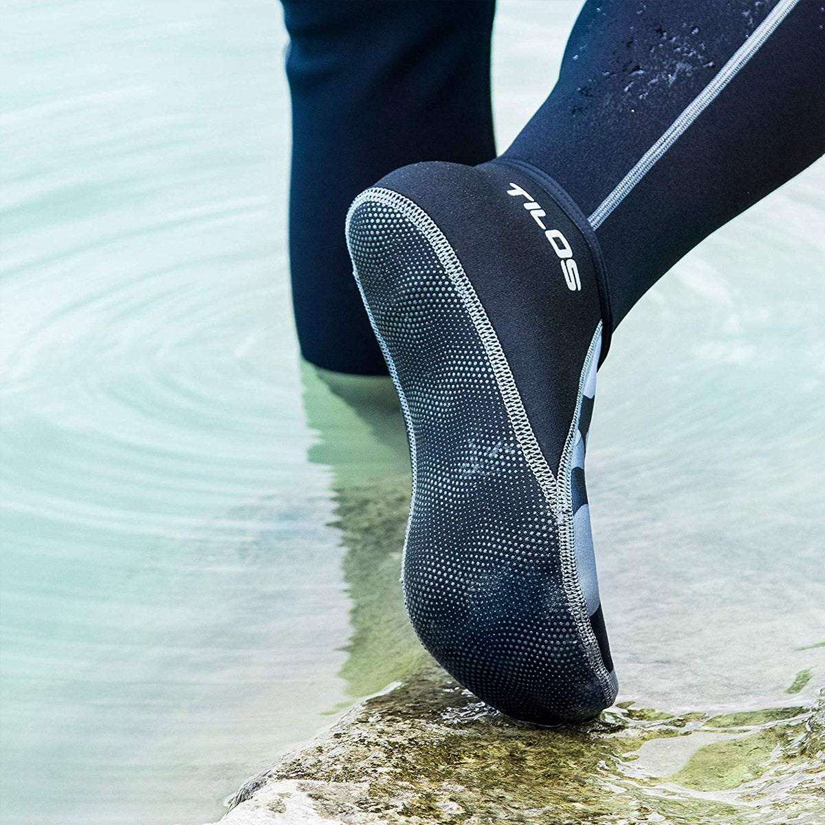 Tilos 3mm Short Neoprene Sock — water sock showing neoprene upper and sole