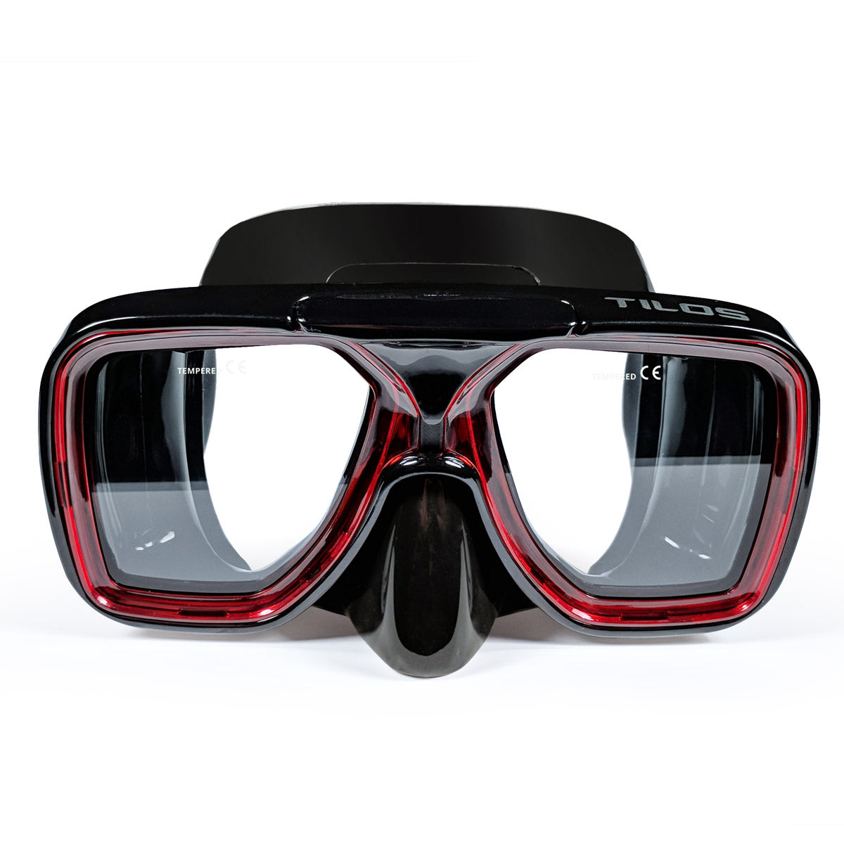 Diver wearing the Tilos Universal Plus Dive Mask underwater