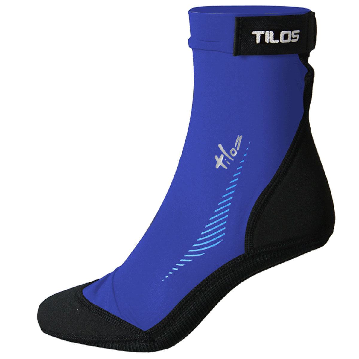 Tilos 2.5mm Sport Skin Sock in blue — water sock showing neoprene upper and sole