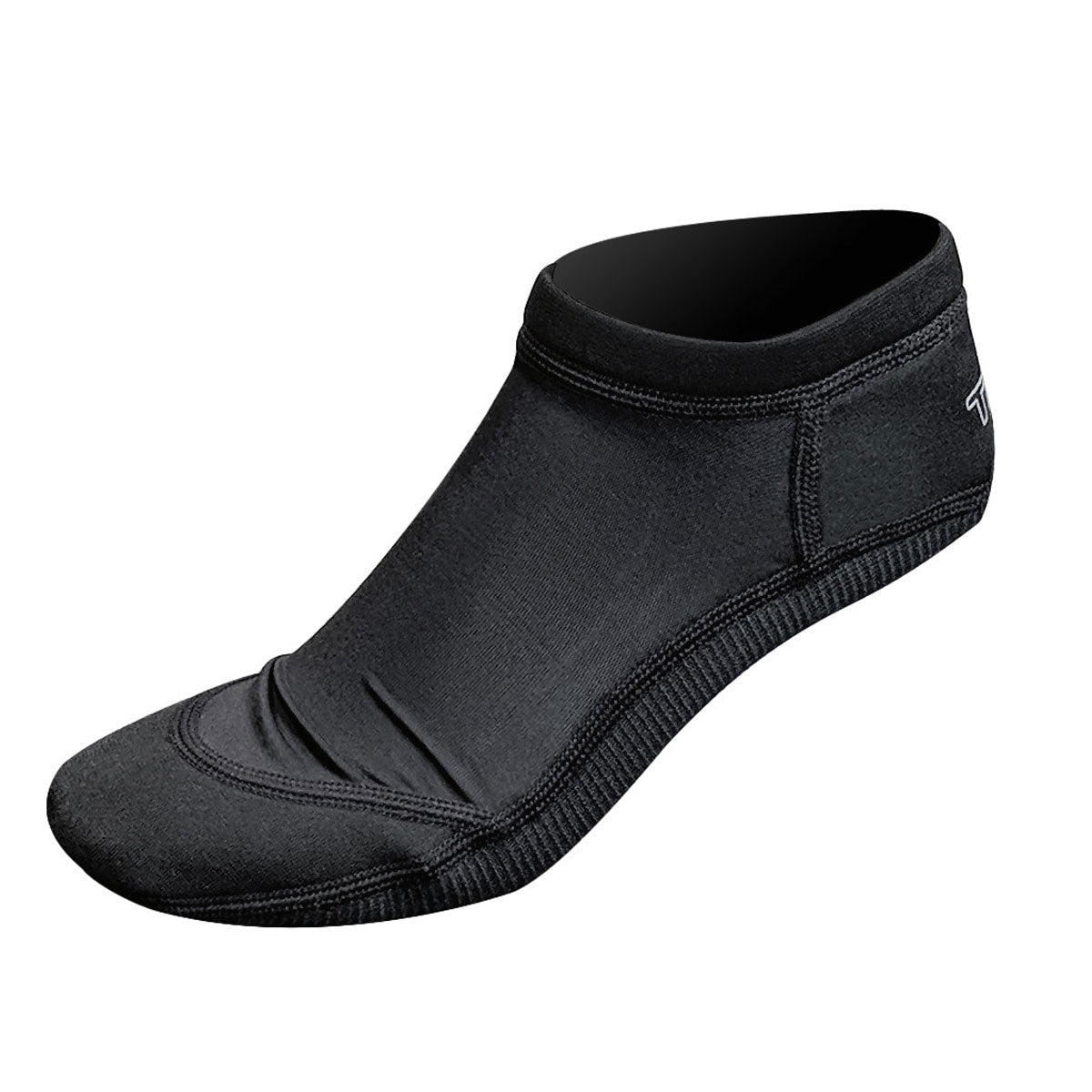 Tilos 2.5mm Low Cut Sport Skin Socks in black — water sock showing neoprene upper and sole