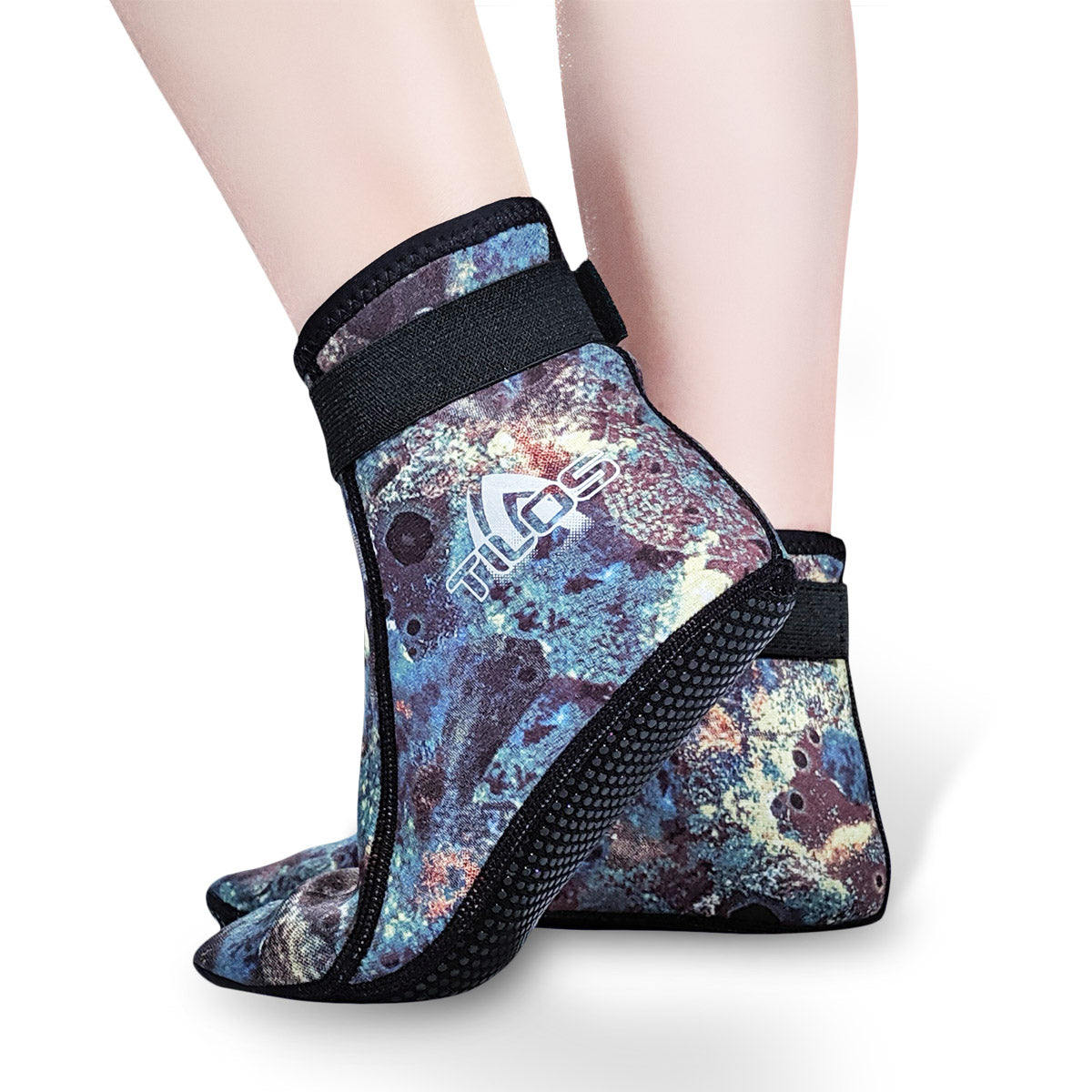 Tilos 2mm Mid-High Top Socks — water sock showing neoprene upper and sole