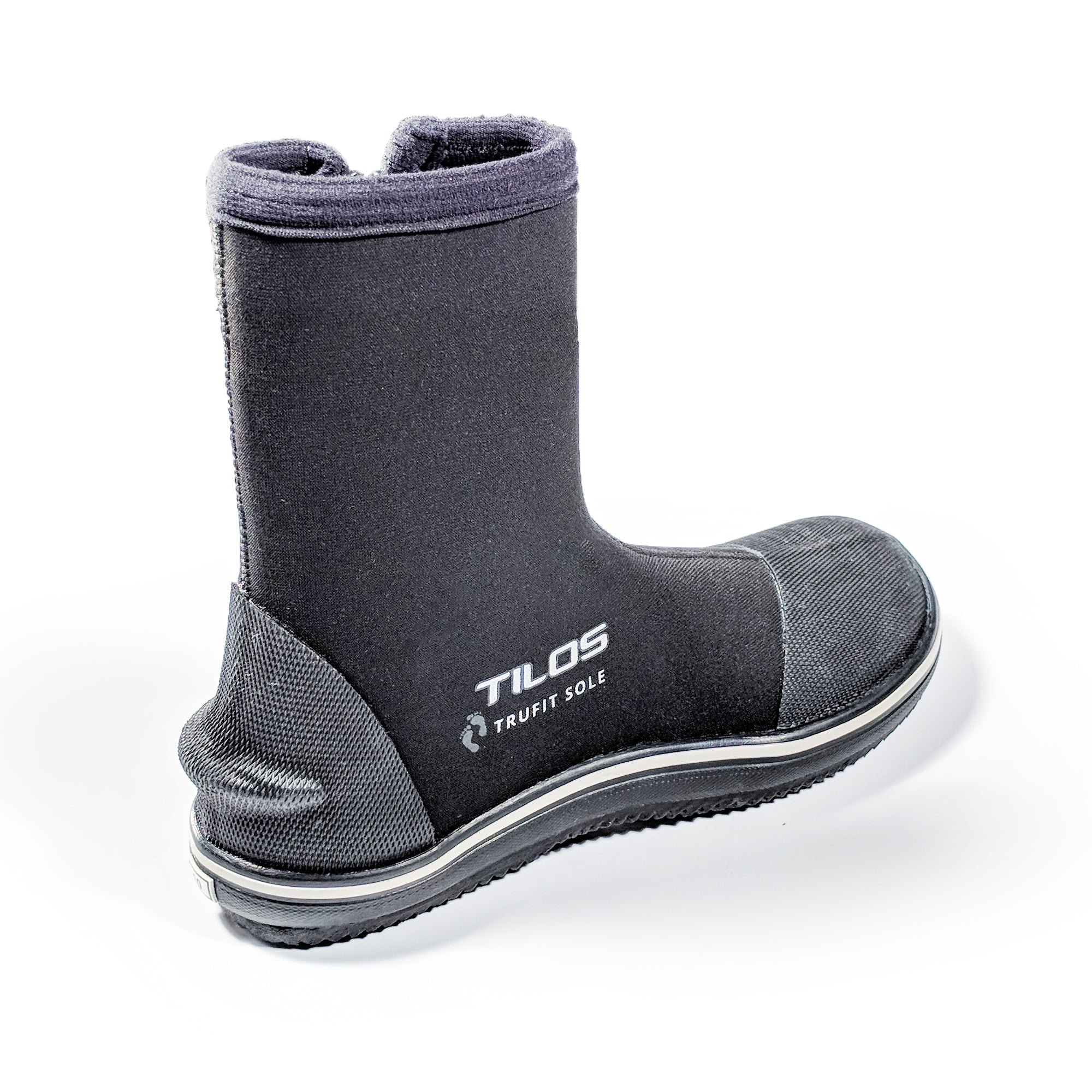 Tilos 5mm Rubber Toe Cap and Heel Trufit Boot in black — side profile