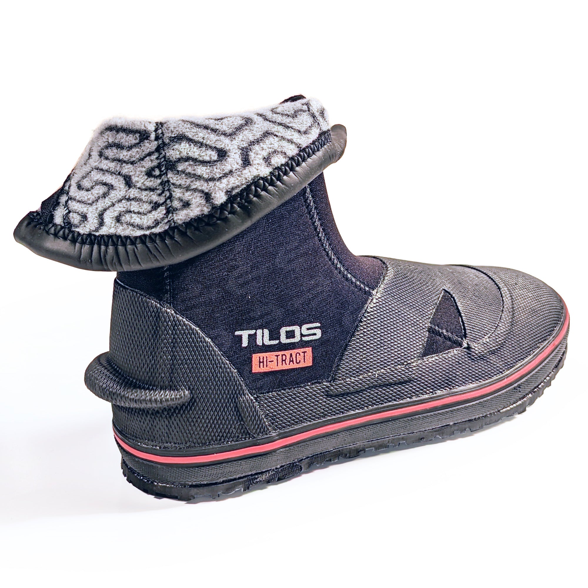 Tilos 6mm Thermoflare Hi Tract Semi-Dry Boot — dive boot showing neoprene upper and rubber sole