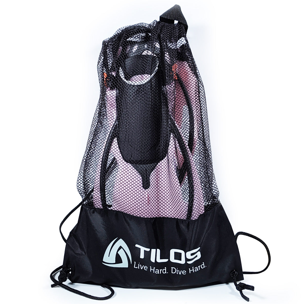 Tilos Vulcan Jr Open Heel Fin in pink — kids fin showing blade and adjustable foot pocket
