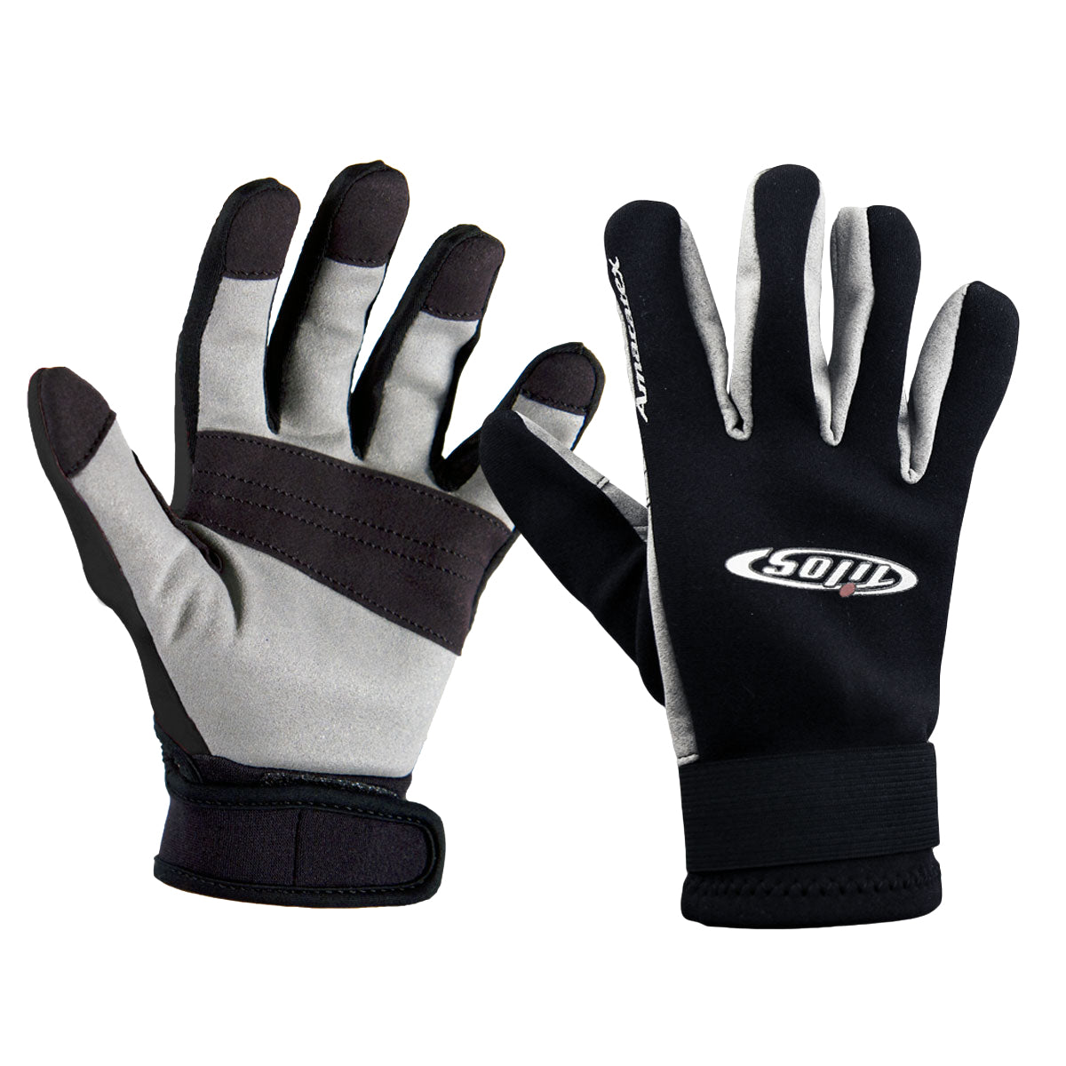 Tilos 1.5mm Tropical-X Neoprene Glove in black — neoprene dive glove, back of hand view