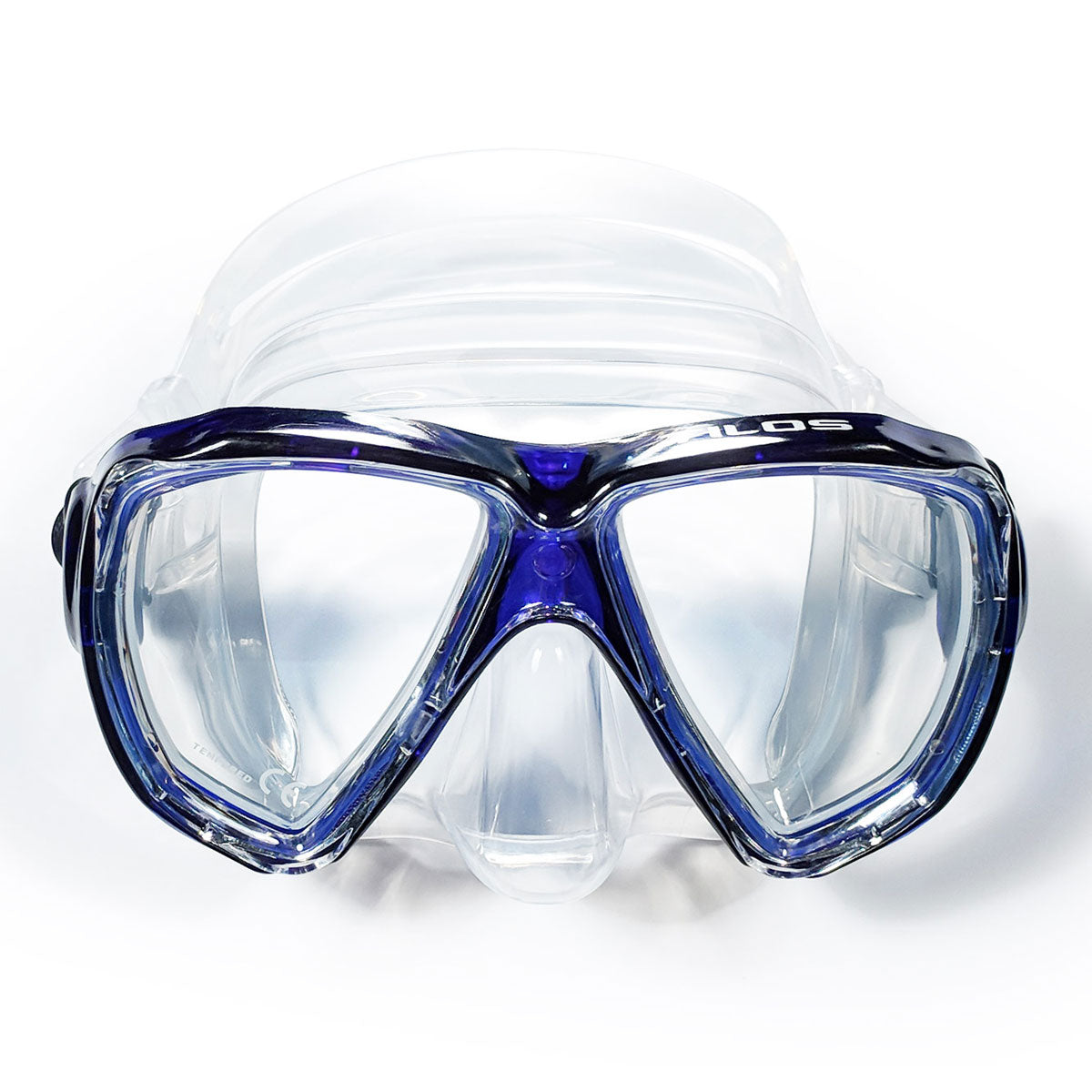 Tilos Cyclops II Kids Double Lens Mask in teal blue — kids dive mask front view