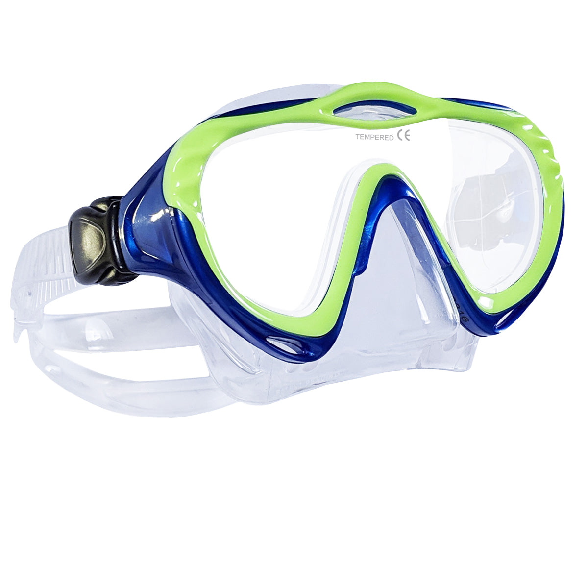 Tilos Seer Jr. Single Lens in yellow — kids dive mask front view