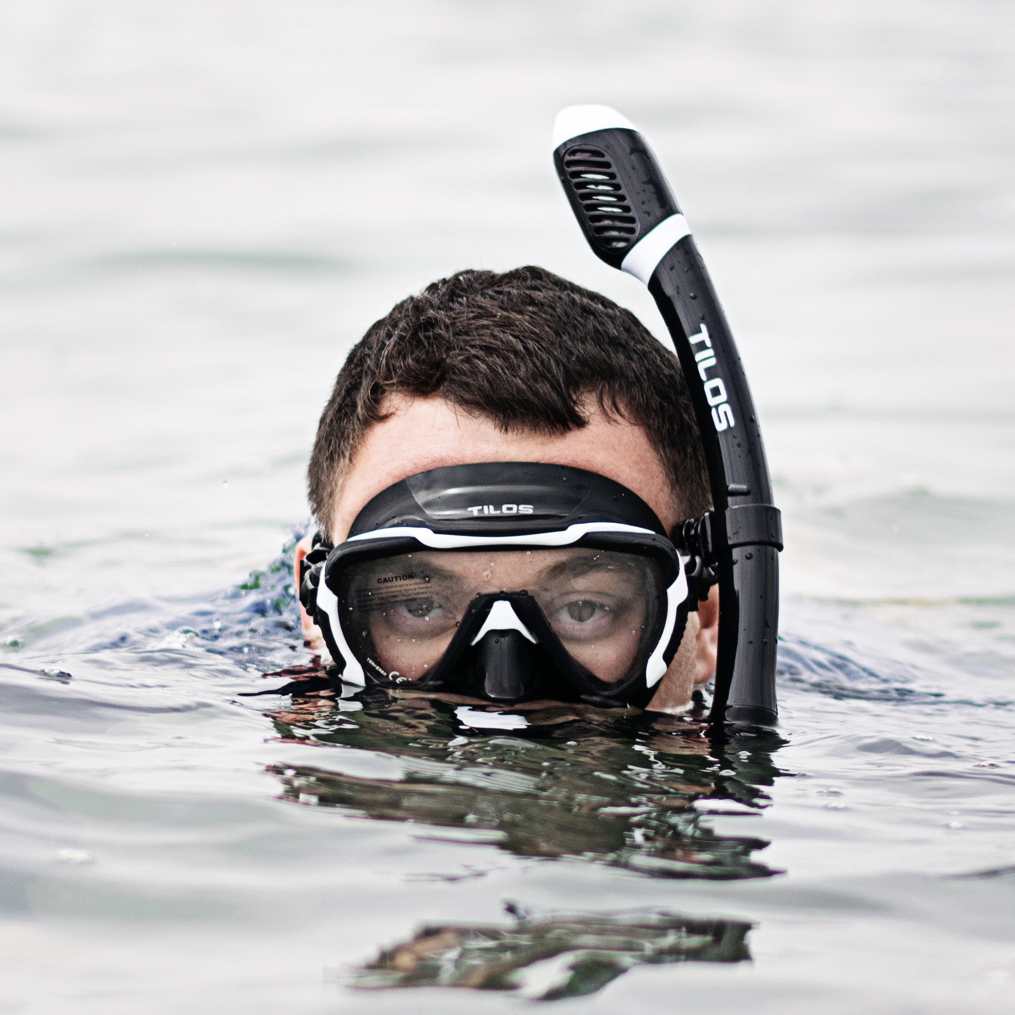 Diver wearing the Tilos Morphi Single Lens Mask underwater
