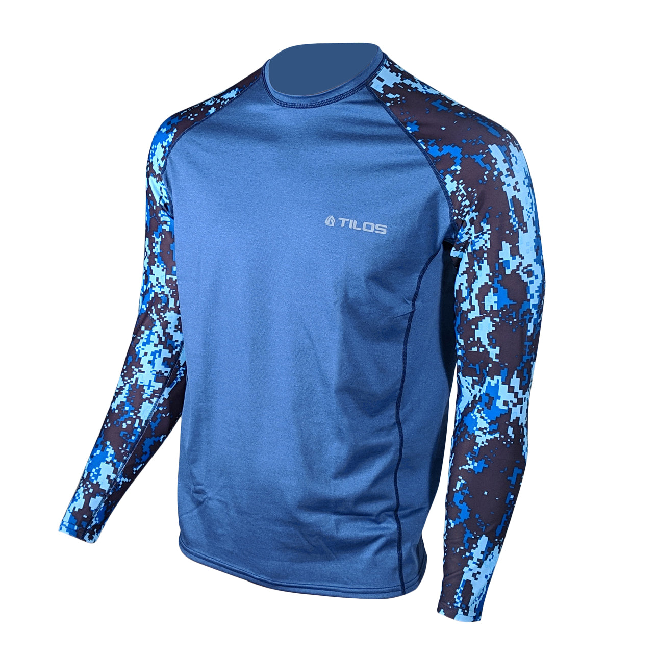 Tilos Men's 6oz Anti-UV Long Sleeve Loose Fit Rash Guard in dark blue — UPF sun protection top