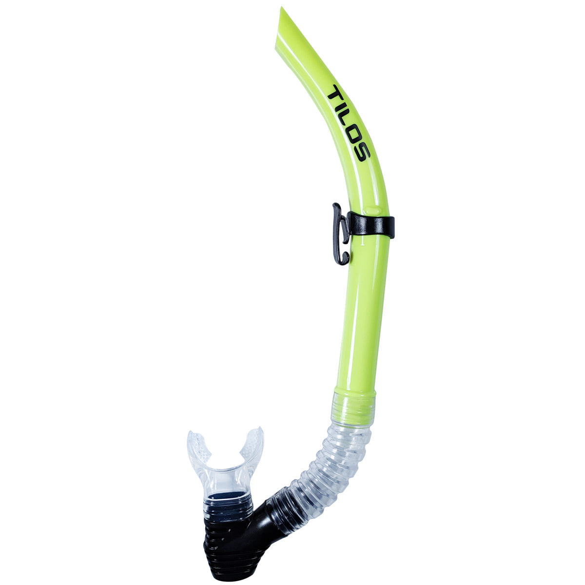 Tilos U-Pro II Open Top Snorkel in yellow — classic J-style snorkel