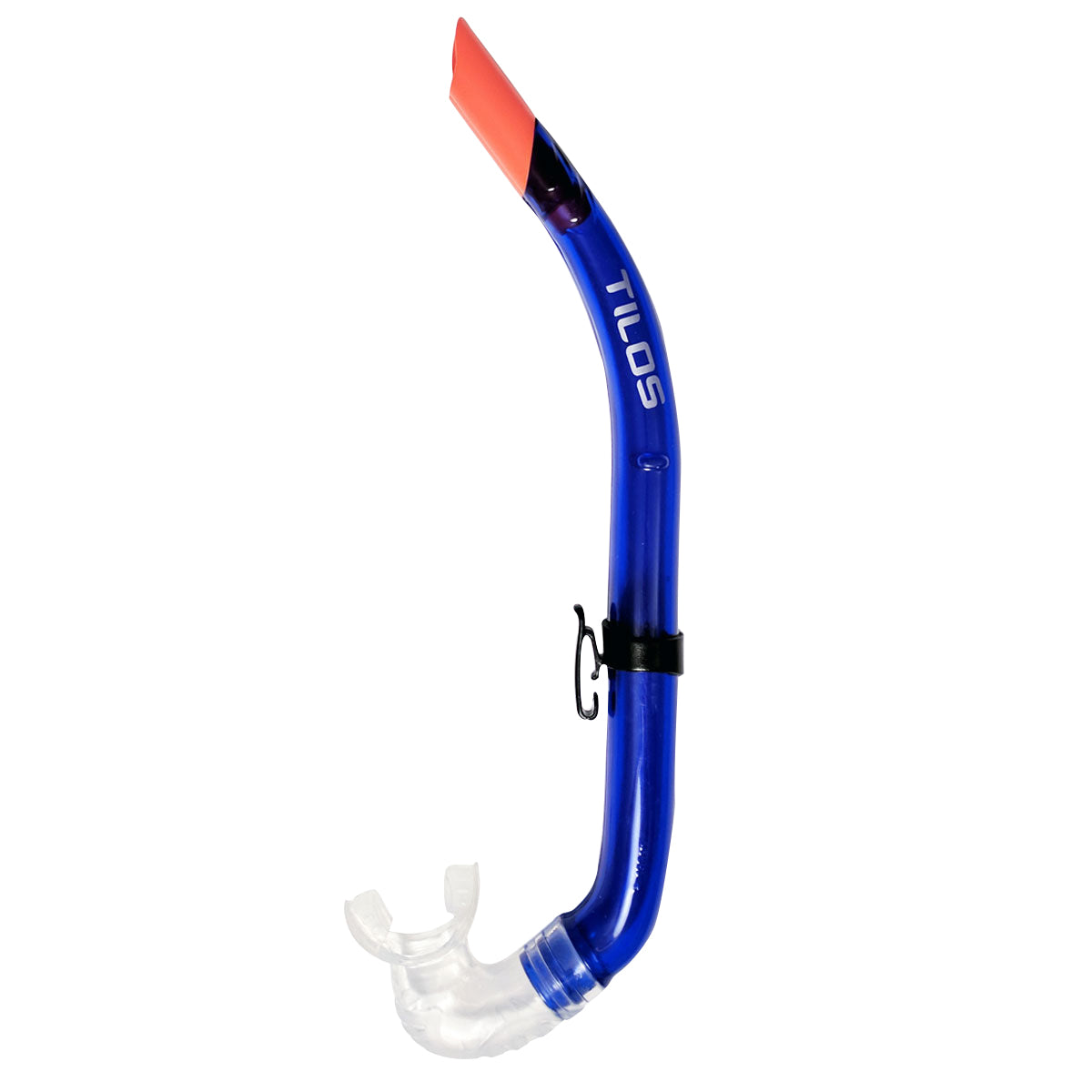 Tilos JX2 Flex Snorkel in teal blue — classic J-style snorkel