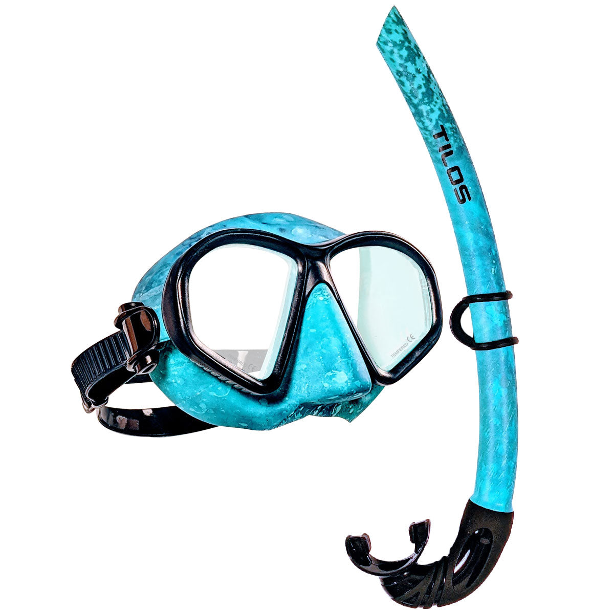 Tilos Spawn Mask Snorkel Set in blue — mask and snorkel set, alternate view