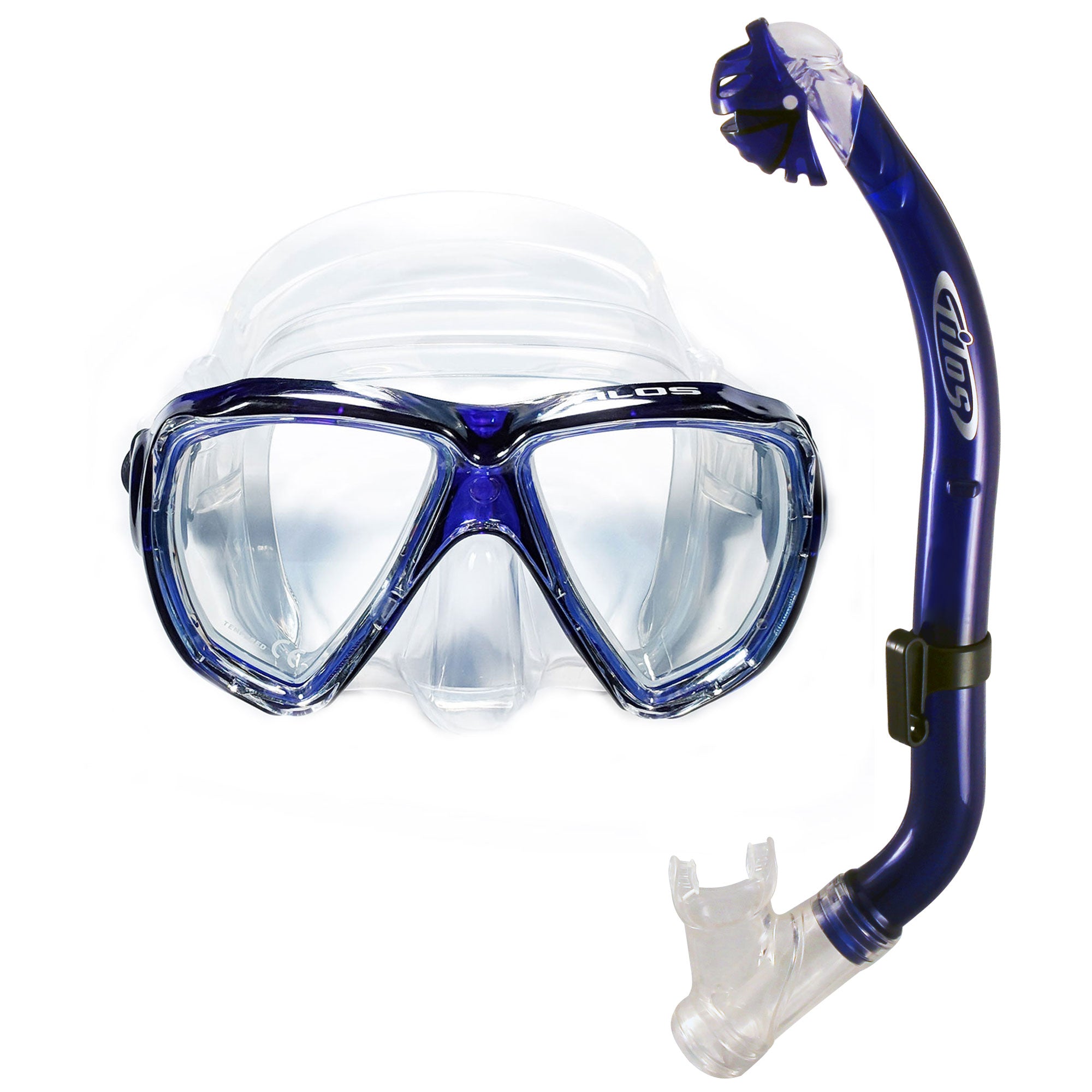 Tilos Cyclops Mask with Oracle Dry Jr. Snorkel JR. Combo in teal blue — mask and snorkel set, alternate view