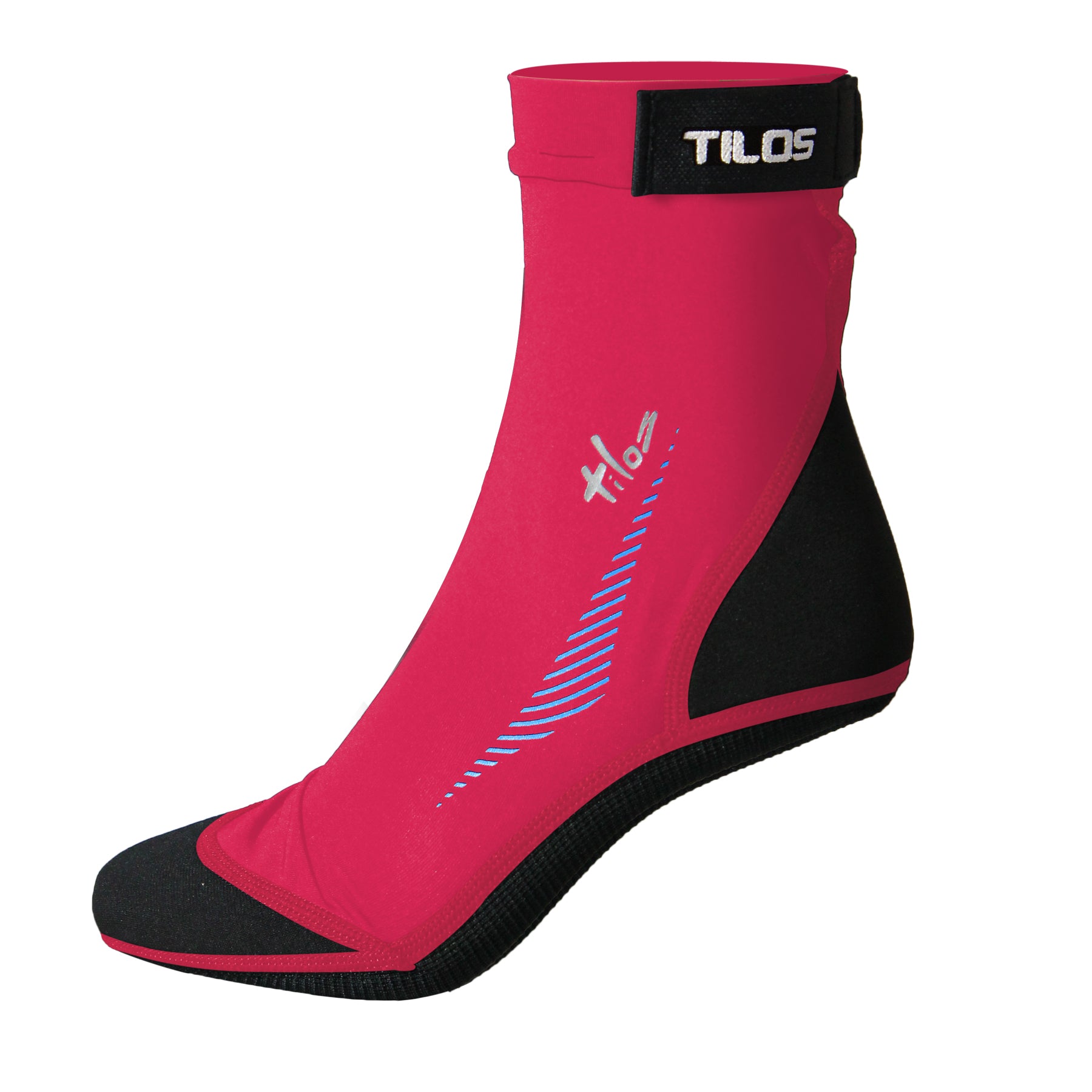 Tilos 2.5mm Sport Skin Sock in pink — water sock showing neoprene upper and sole