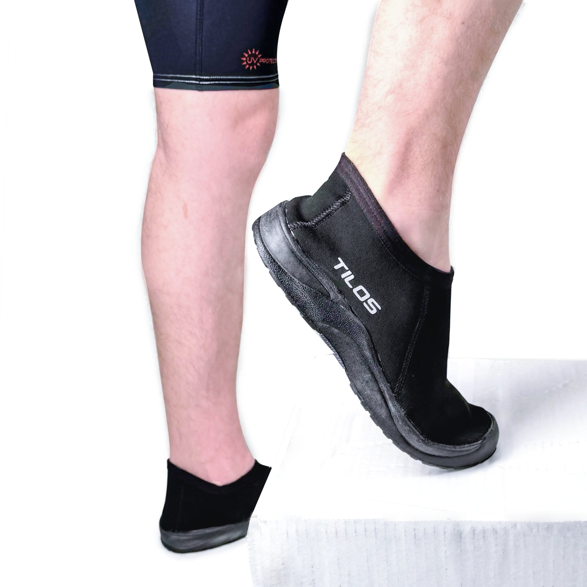 Tilos 3mm Low Cut Molded Vulcanized Sole Beach Boot — dive boot showing neoprene upper and rubber sole