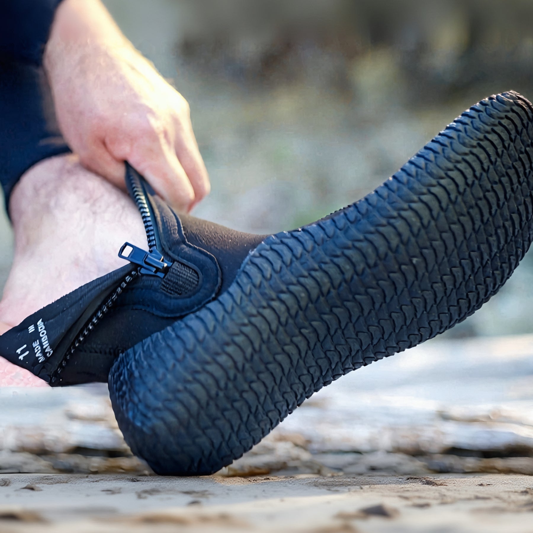 Tilos 3mm Titanium Zip Trufit Boot — dive boot showing neoprene upper and rubber sole
