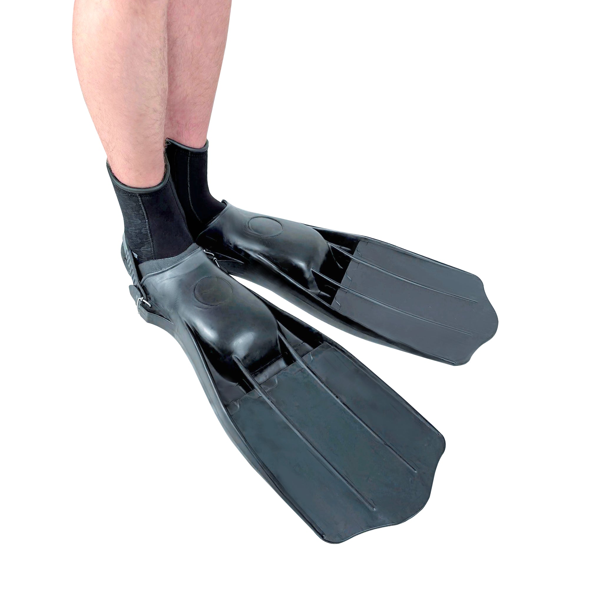 Tilos Classic Rubber Open Heel Fin — open heel fin, front view showing blade and foot pocket