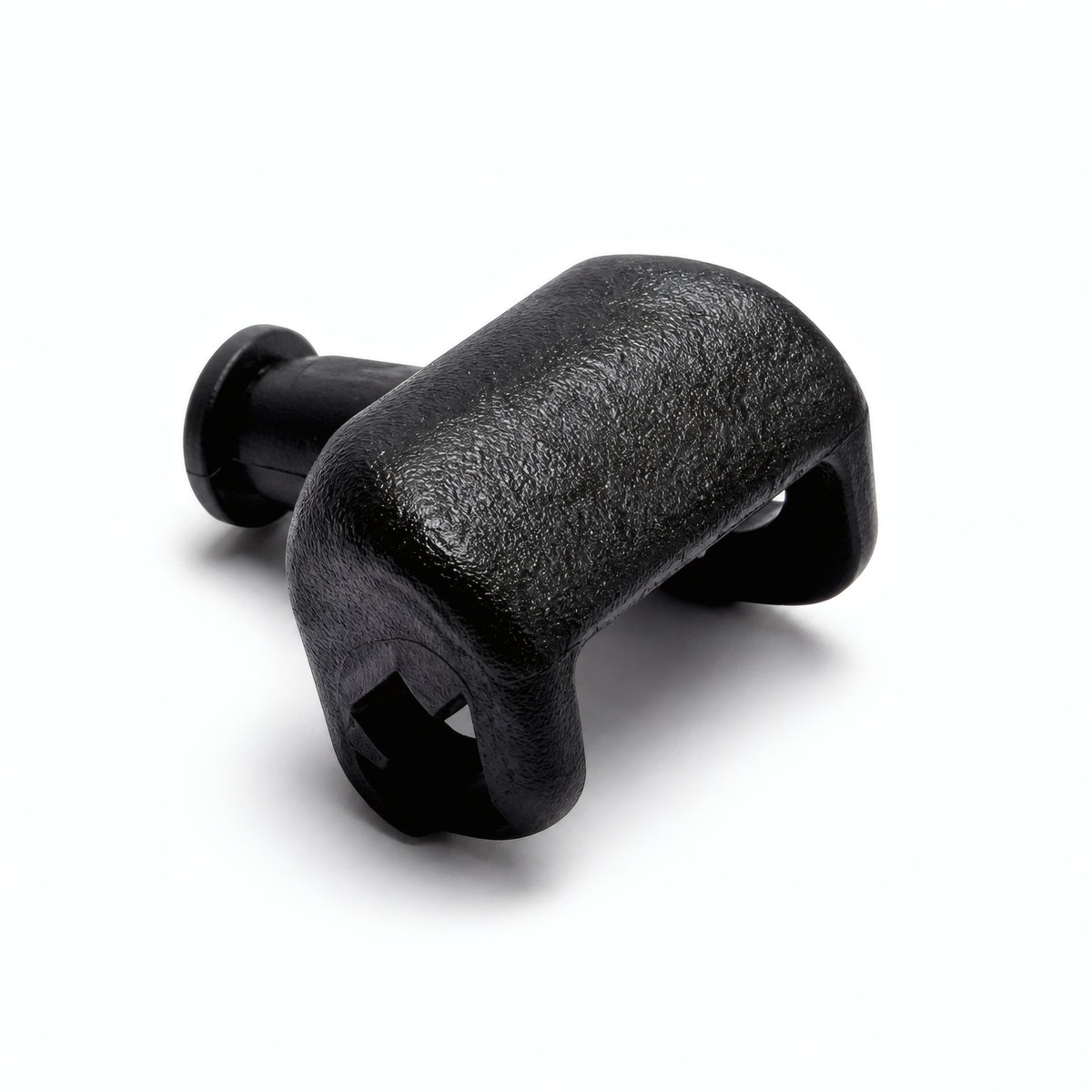 Tilos quick release mask buckle part A in black, studio view
