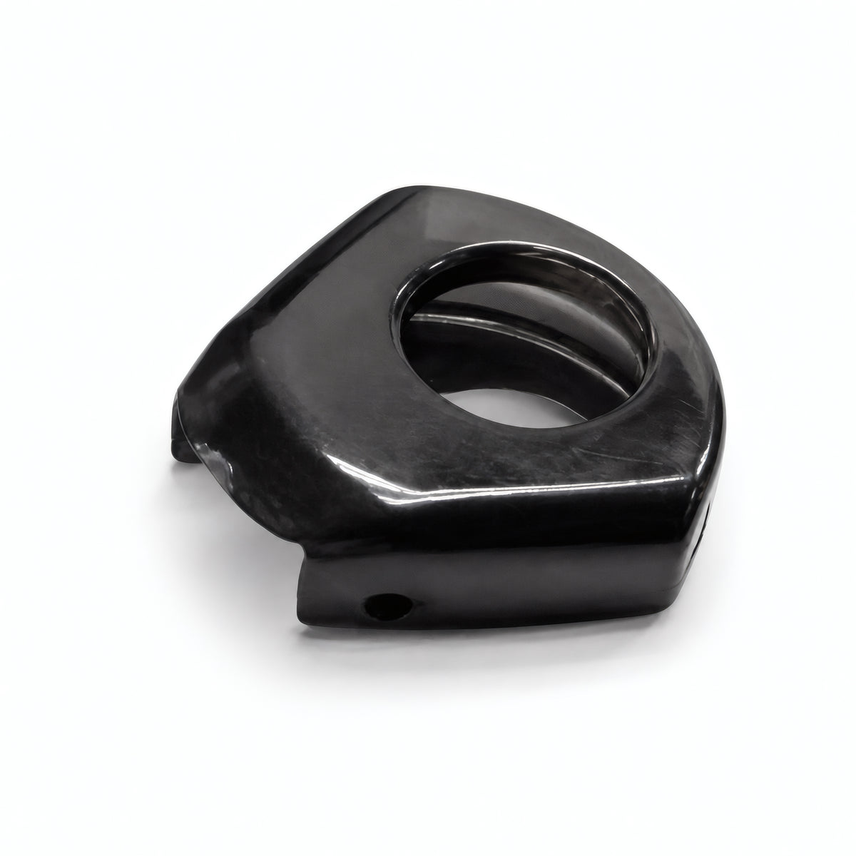 Tilos quick release mask buckle part B2 in black, studio view