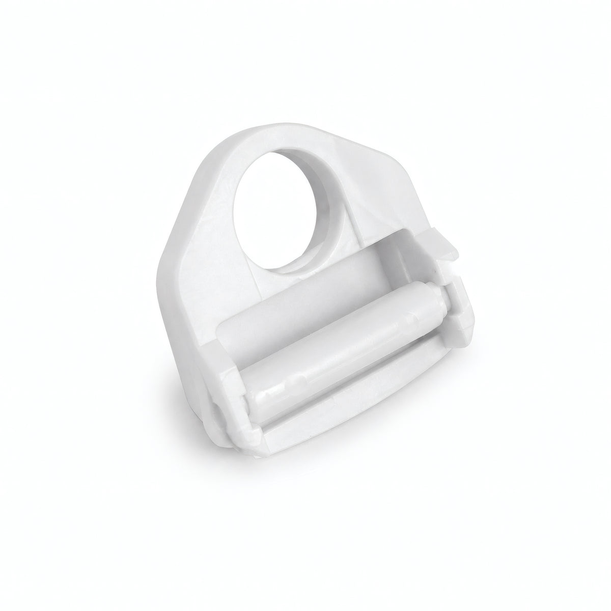 White Tilos MA-D mask buckle replacement component, studio view