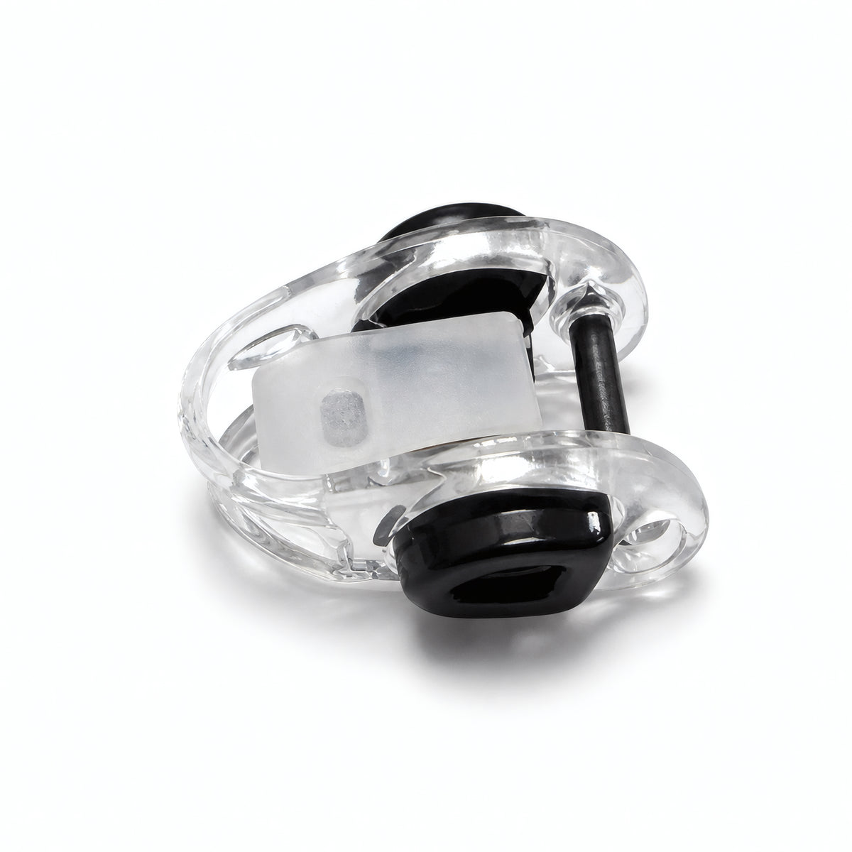Clear Tilos MA-F5+C1 assembled mask buckle replacement, studio view