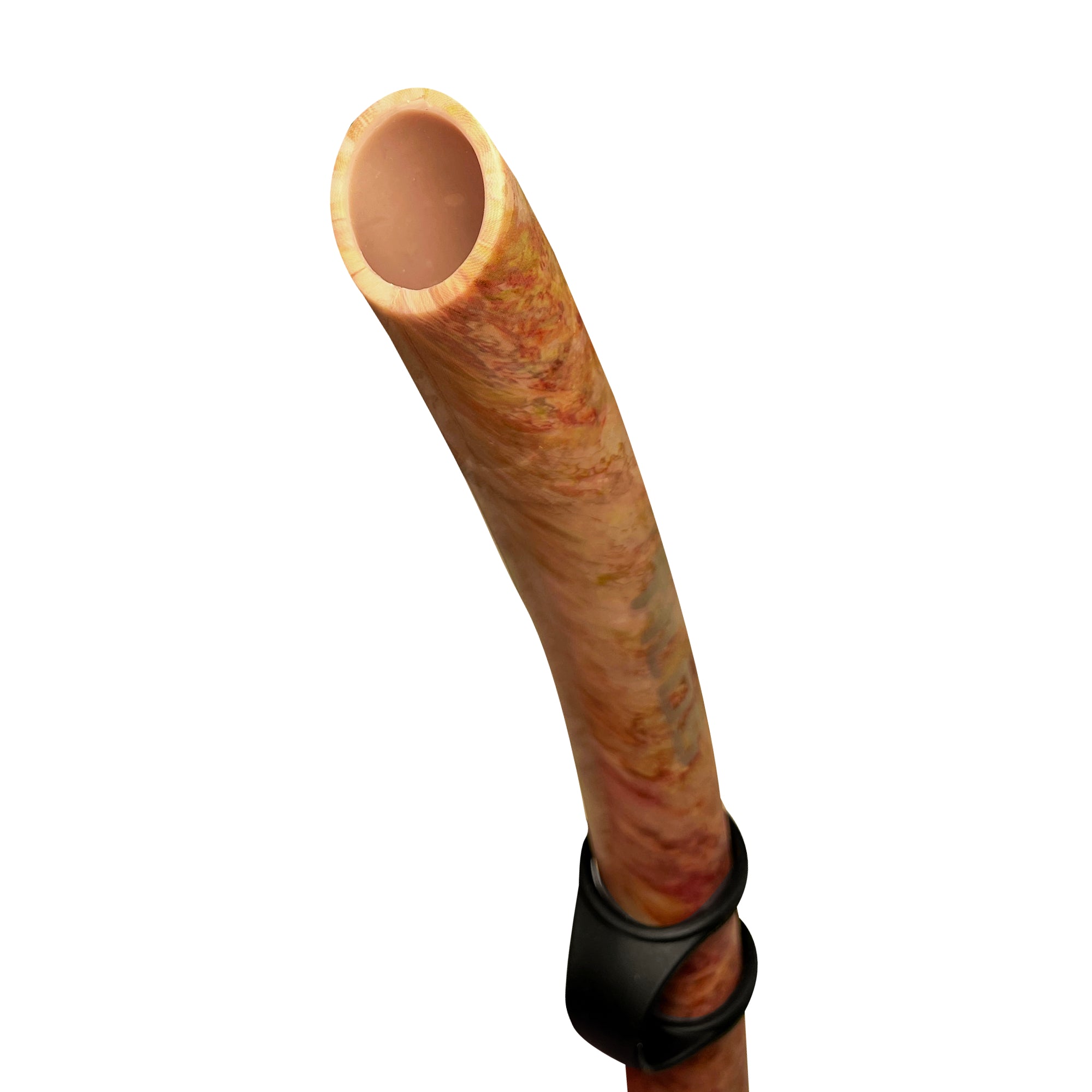 Tilos Spawn Camo Open-Top Snorkel — side profile showing skirt and strap