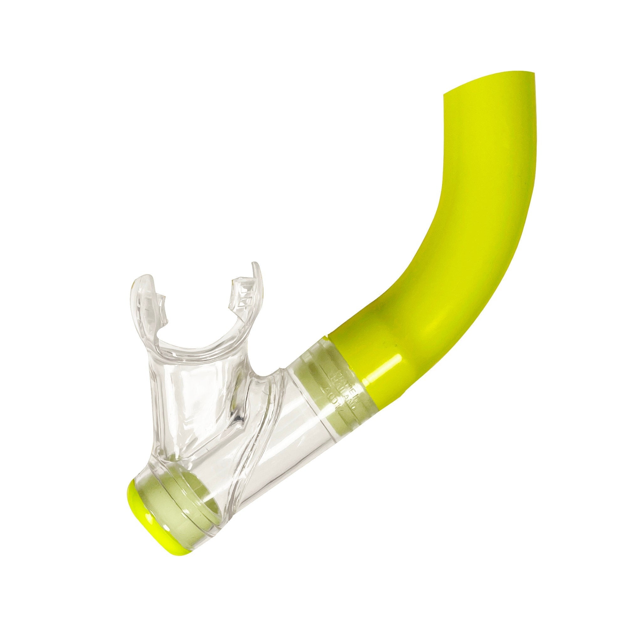 Tilos Kids Totally Dry Jr Snorkel in yellow — kids snorkel with mouthpiece