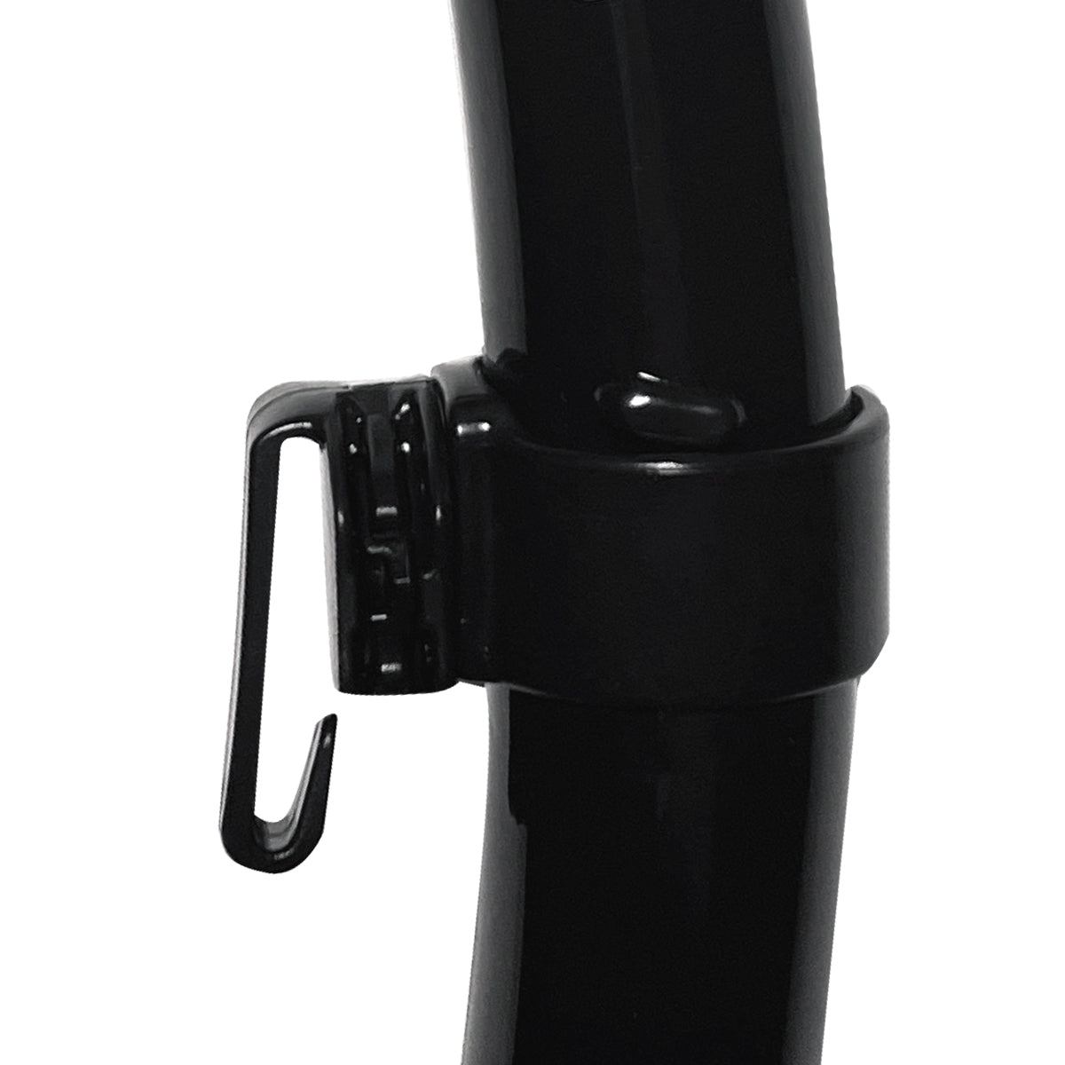 Tilos Sleek Dry Snorkel in black — full snorkel showing dry top valve and mouthpiece