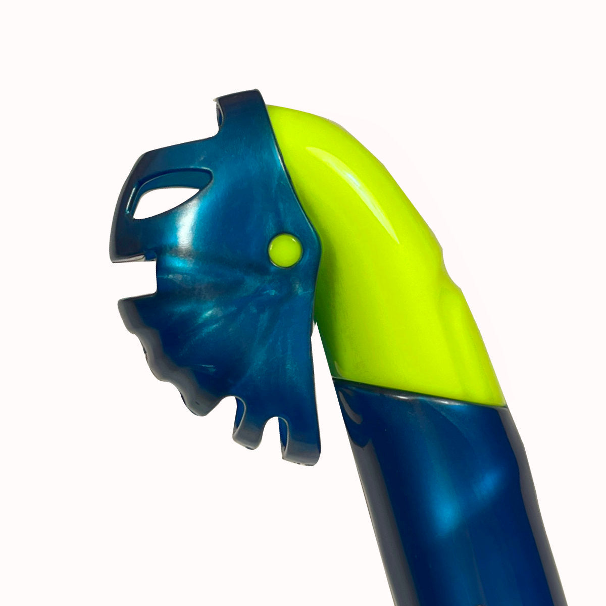 Tilos Oracle Dry Snorkel in yellow — full snorkel showing dry top valve and mouthpiece