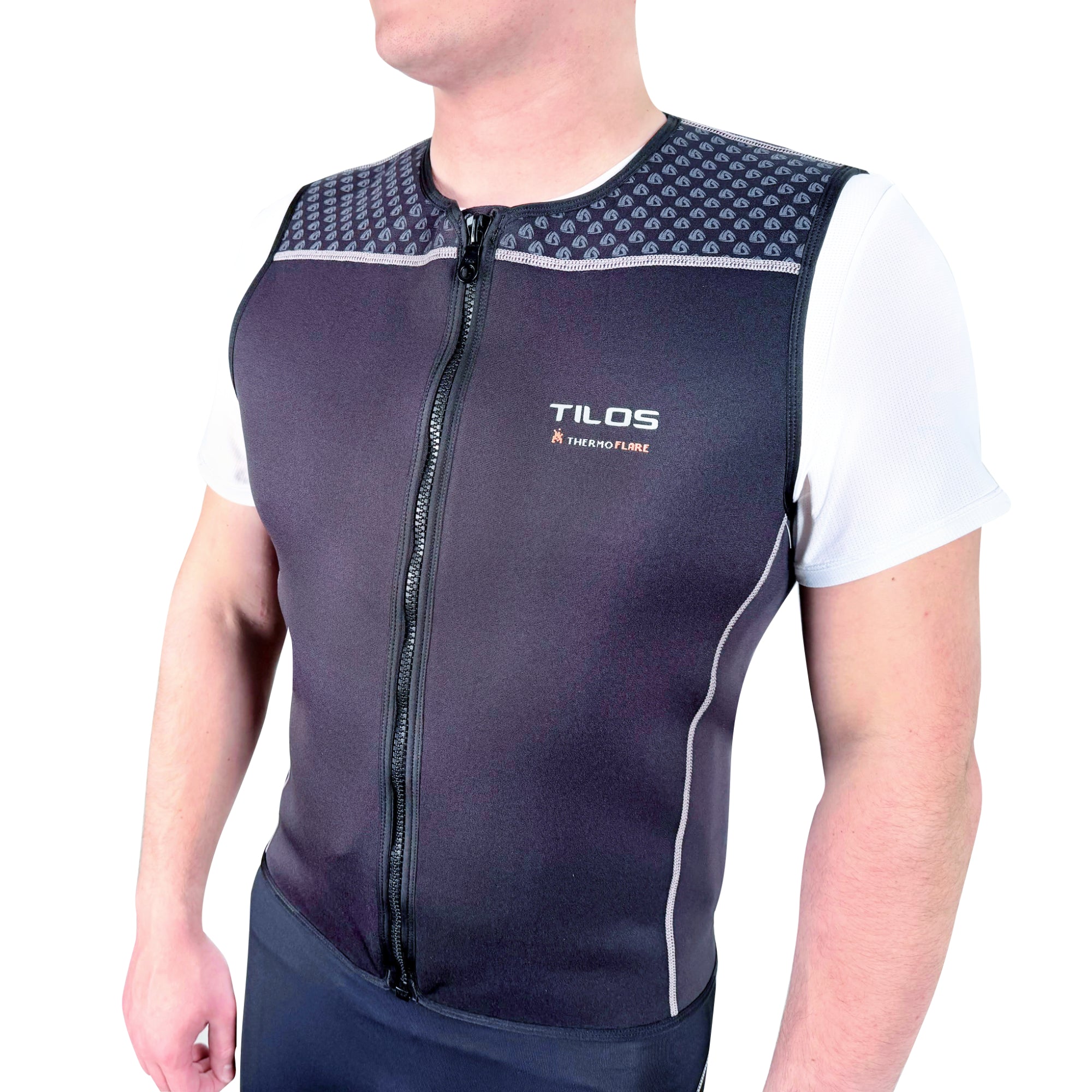Tilos 1mm Mens Thermoflare Front Zip Vest — neoprene zip vest