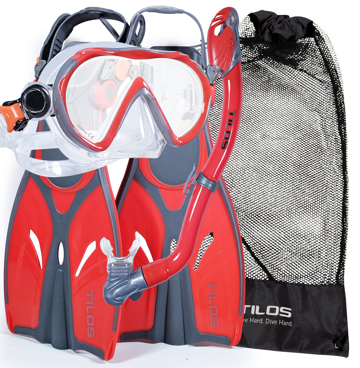 Tilos Jovie Junior Snorkeling Set with SOS Whistle — set components detail view