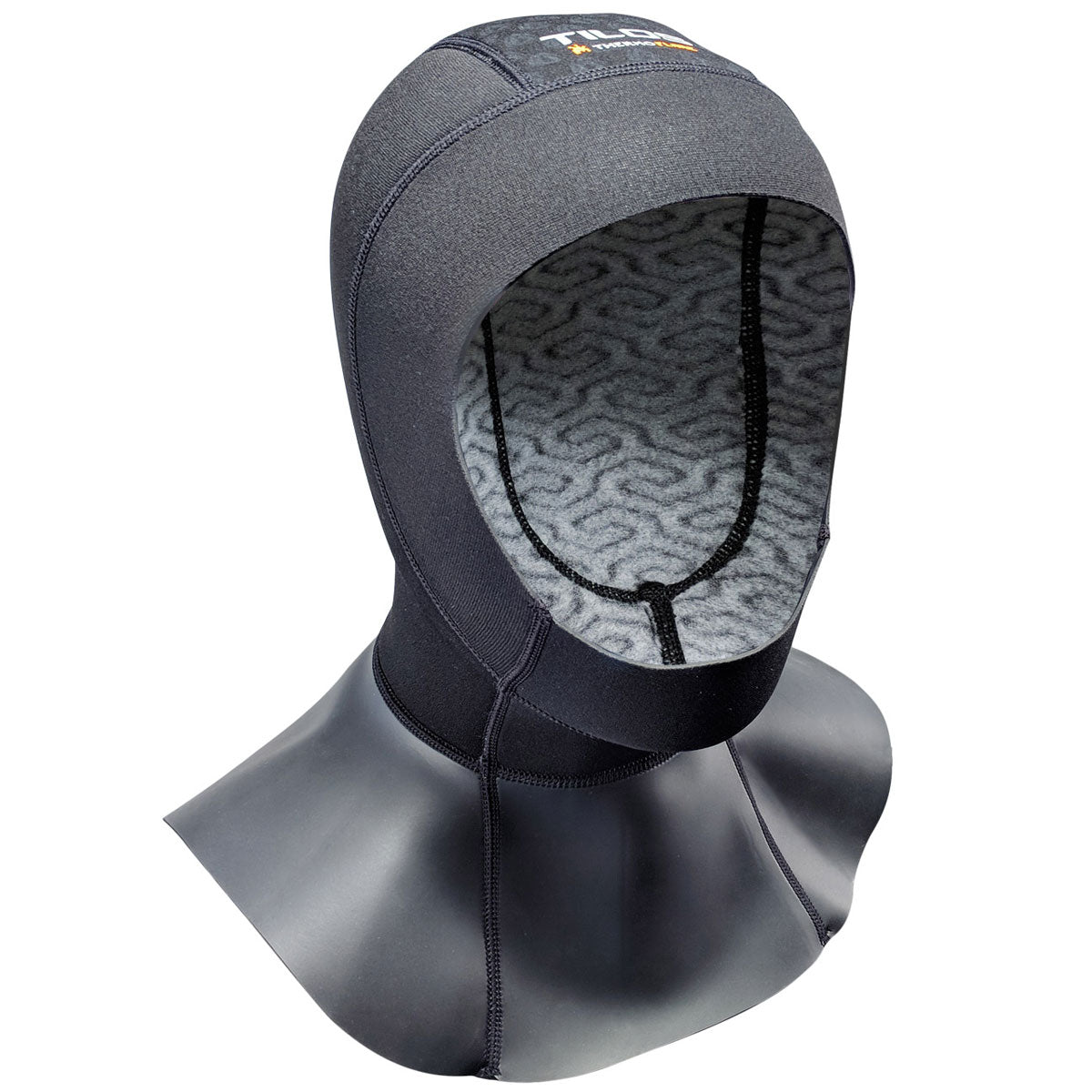 Tilos 1mm Thermoflare Hood in black — neoprene dive hood